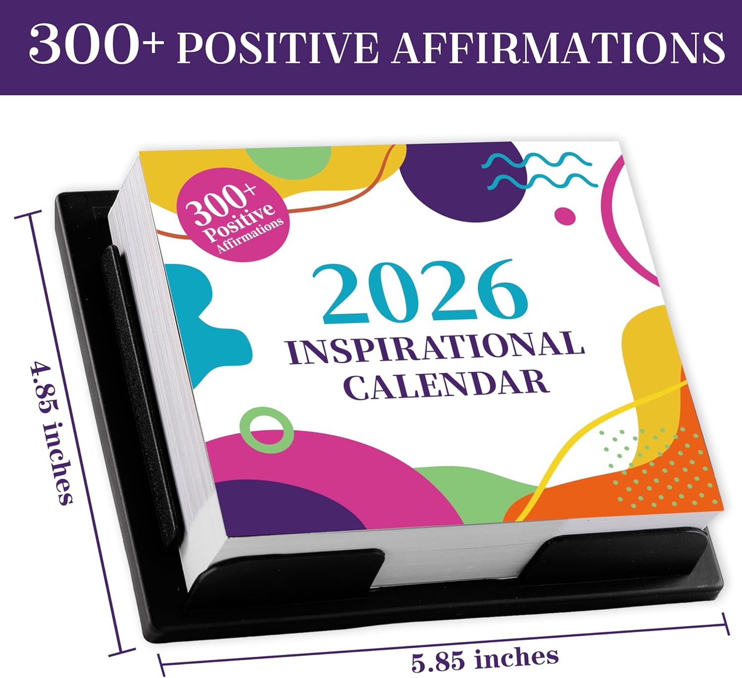 2026 Motivational Calendar - 2026 Desk Calendar with 300+ Daily Motivational Quotes, Jan. 2026 - Dec. 2026, 5.85'' x 4.85'', Daily Desk Calendar 2026 for Home & Office Decor, Back Support Plate, Notes - Image 3