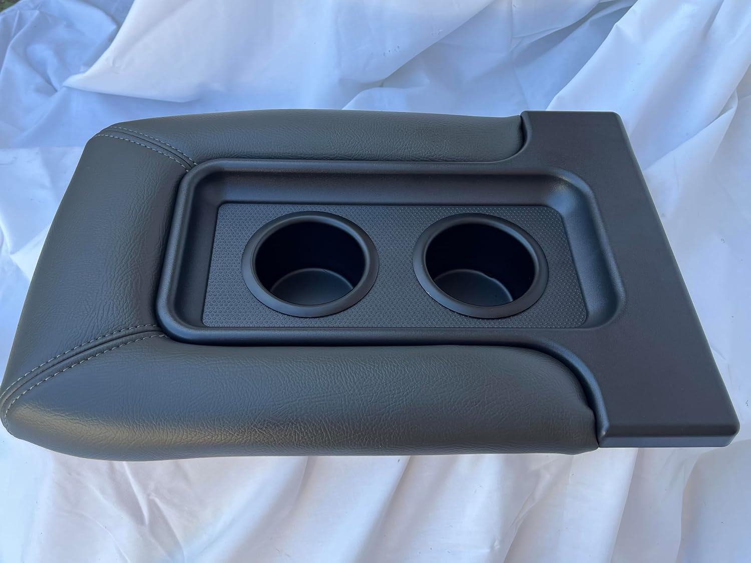 1995-1999 C & K1500 2500 3500 Center Console Middle Top Storage lid with Cup Holders arm Rest Complete Replacement Assembly Dark Grey Pewter