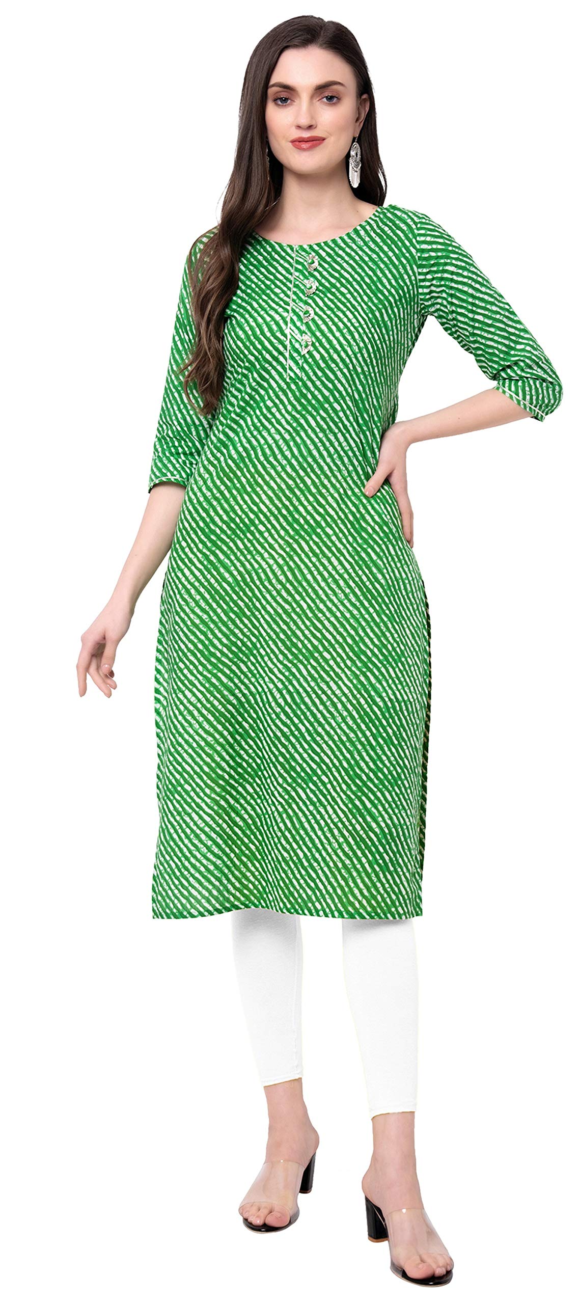 Rytras Women's Cotton Regular Shirt (Ryt161_Green_S)