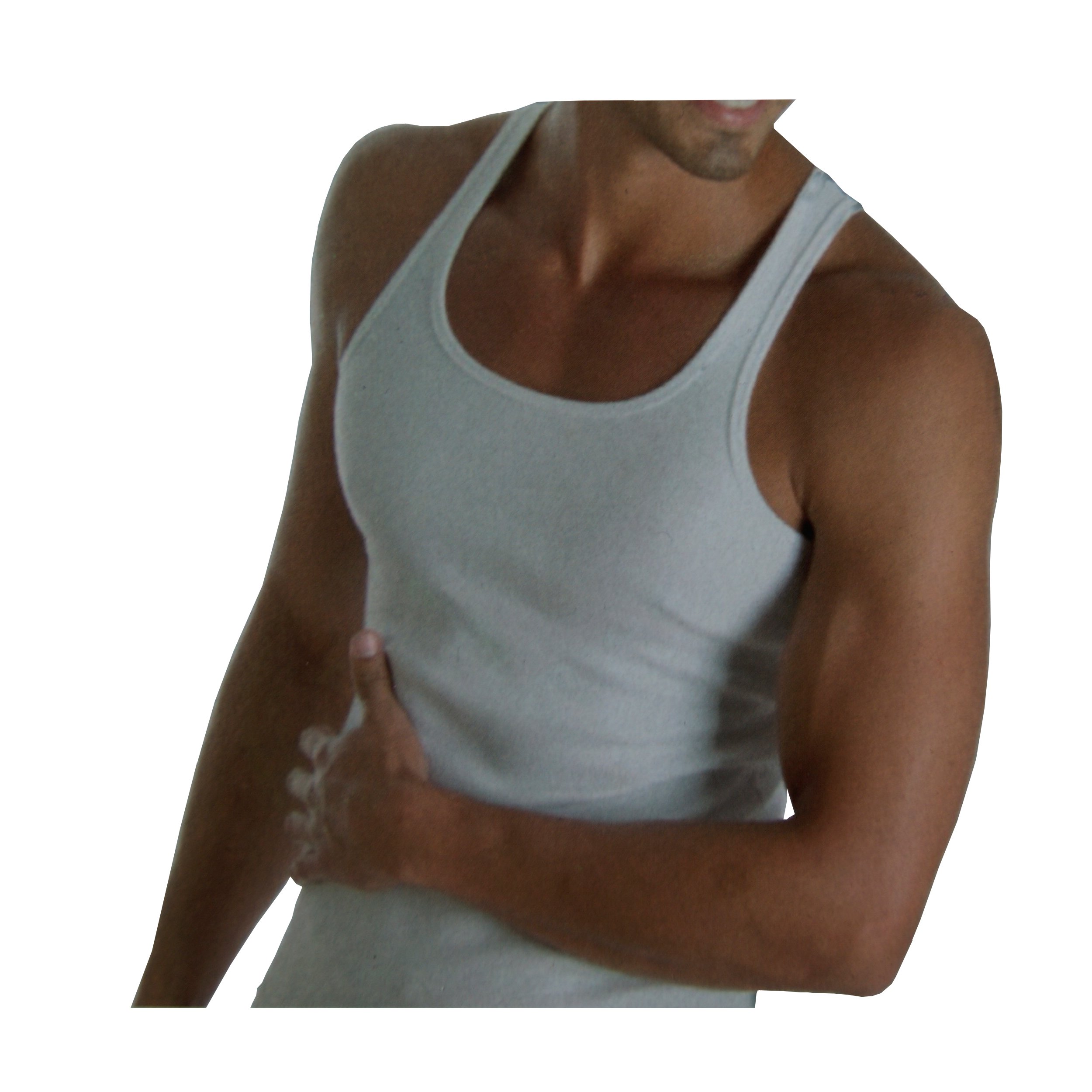 8 Herren Achselhemd Feinripp - Weiß 9,Weiß 9,Weiss