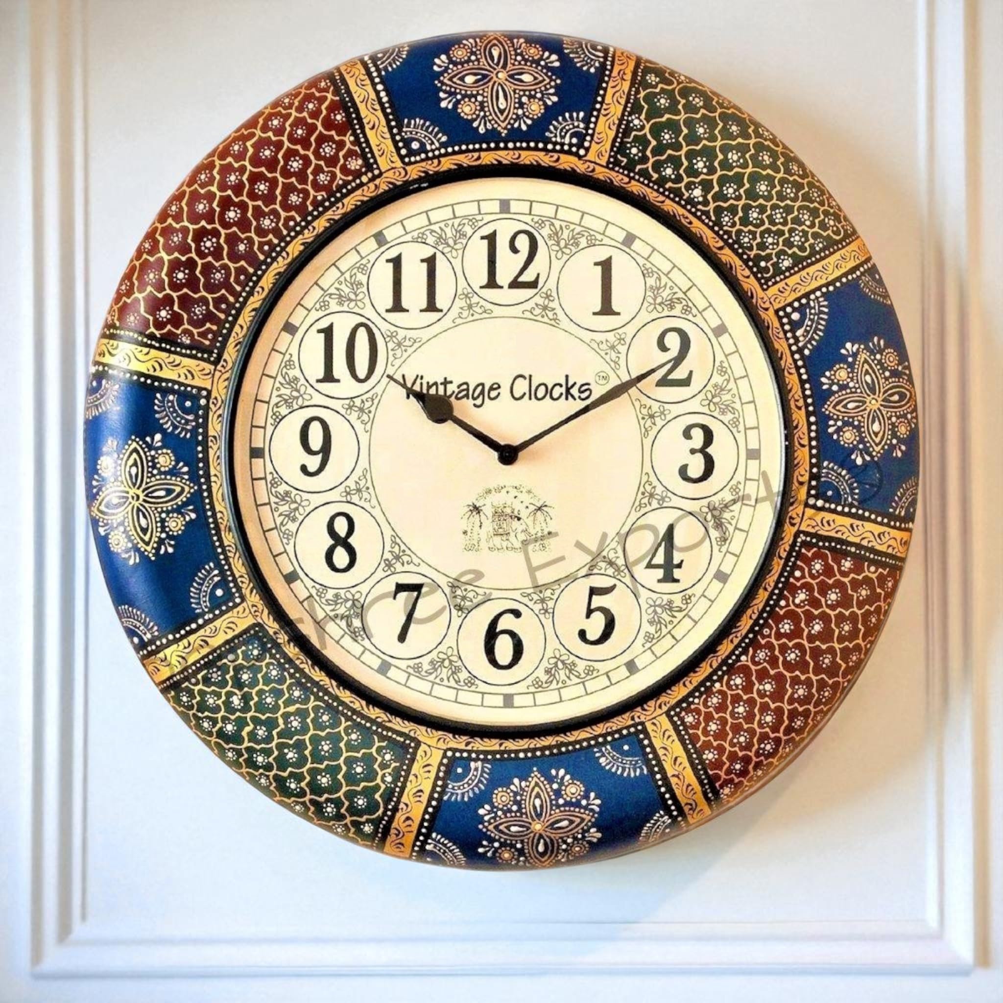 Vintage Brass Inlay Wall Clock - Handmade & Guaranteed -13