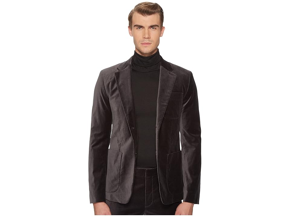 

Vince Velvet Patch Pocket Blazer (Castle Rock) Men's Jacket, Black