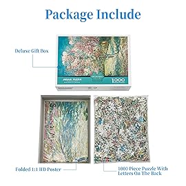1000 Piece Puzzle for Adults, Peach Trees in Blossom by Van Gogh Jigsaw Puzzle, Classic Art Puzzles 1000 Pieces Jigsaw Puzzles for Adults Teens Seniors, Van Gogh Oil Painting Puzzles Challenging Game