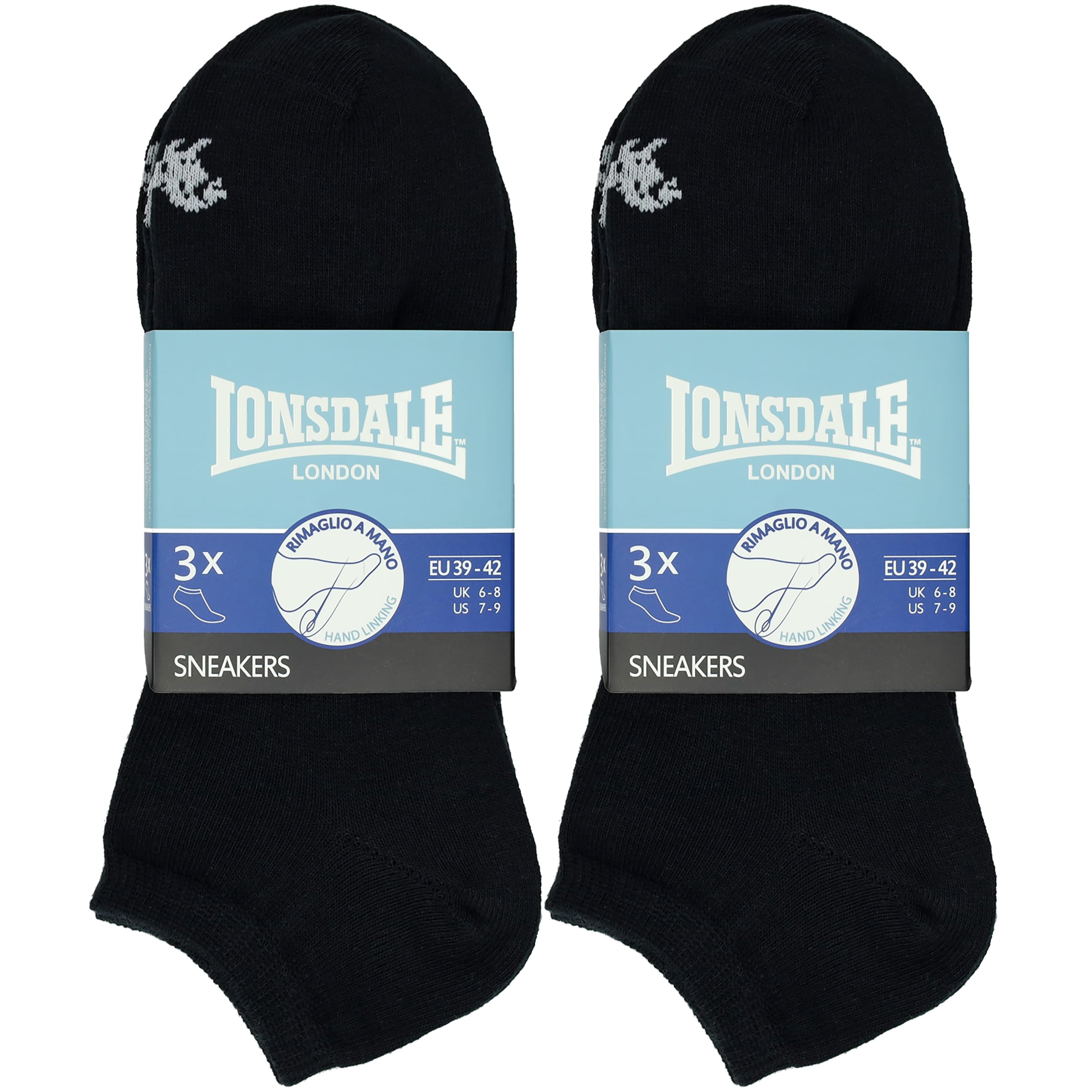 Lonsdale 6 Paia Calzini Corti Uomo Donna - Calzini Sportivi Sneaker - Lunghezza Caviglia - Cotone Traspirante