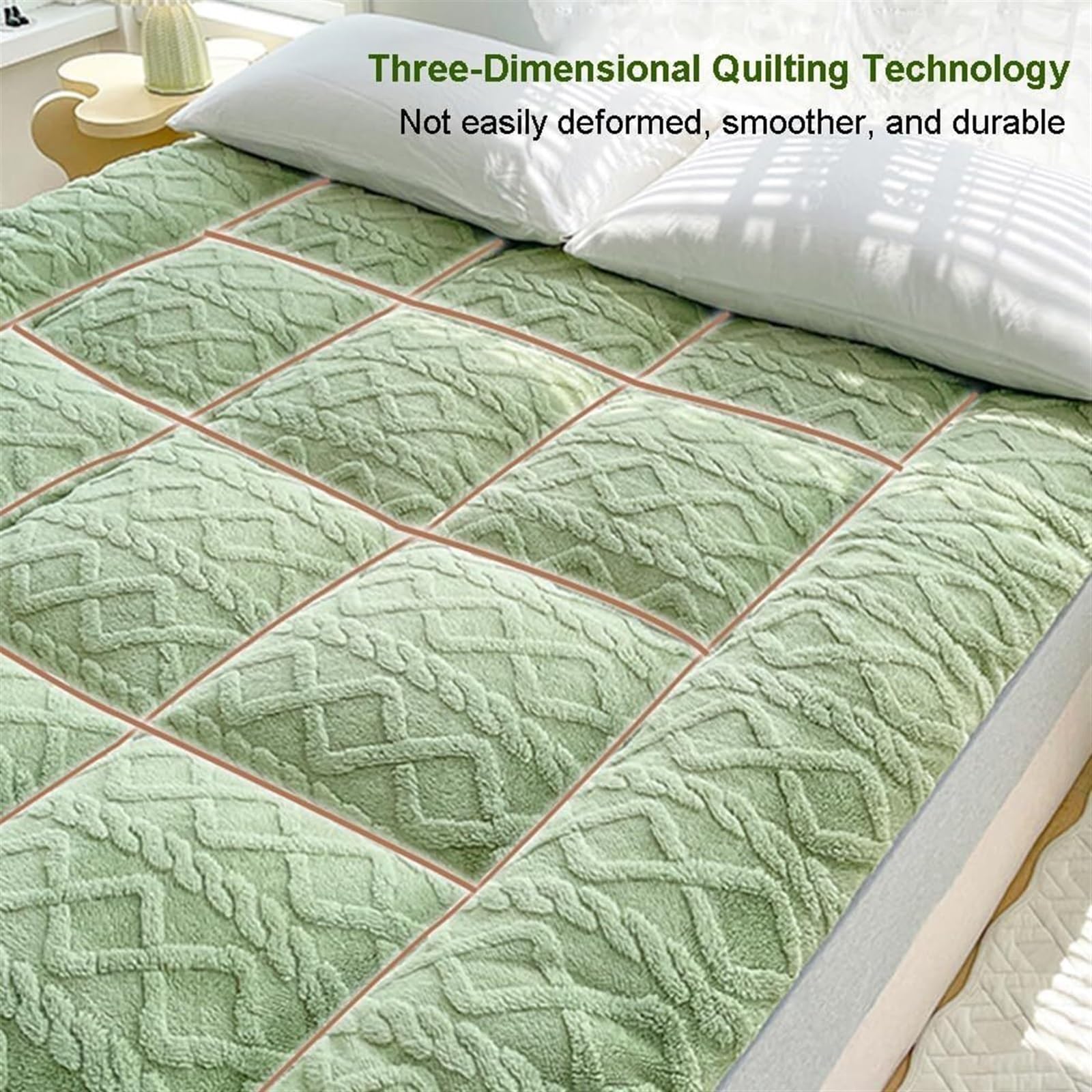Colchón de futón japonés, colchón de futón de Piso Plegable, colchón de Tatami Suave y Grueso, colchón de futón Doble/Acolchado/Individual, colchón de Piso portátil para Adultos (Color : Gree