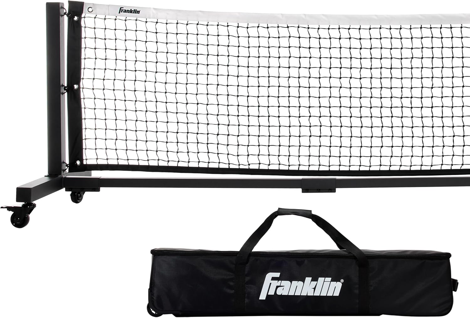 Franklin Sports Skinny Singles 11' Foot Pickleball Net - Portable Outdoor Pickleball Net for Practice + Carry Bag for Driveway, Backyard + More - Durable Aluminum Construction