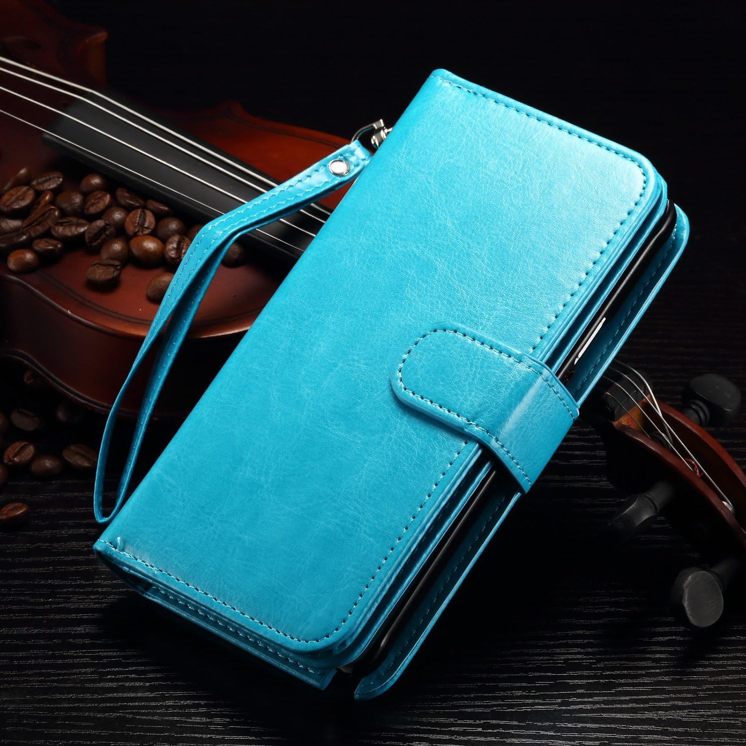Joopapa Note 4 Case, Galaxy Note 4 Case, Galaxy Note 4 Wallet Case,Pu Leather Case Magnet Wallet Credit Card Holder Flip Cover Case Built-in 9 Card Slots & Stand Case for Samsung Galaxy Note 4 (Blue)