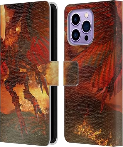 Head Case Designs Officially Licensed Simone Gatterwe Alien Dungeon Dragons and Dungeons Leather Wallet Case Compatible with Apple iPhone 14 Pro Max