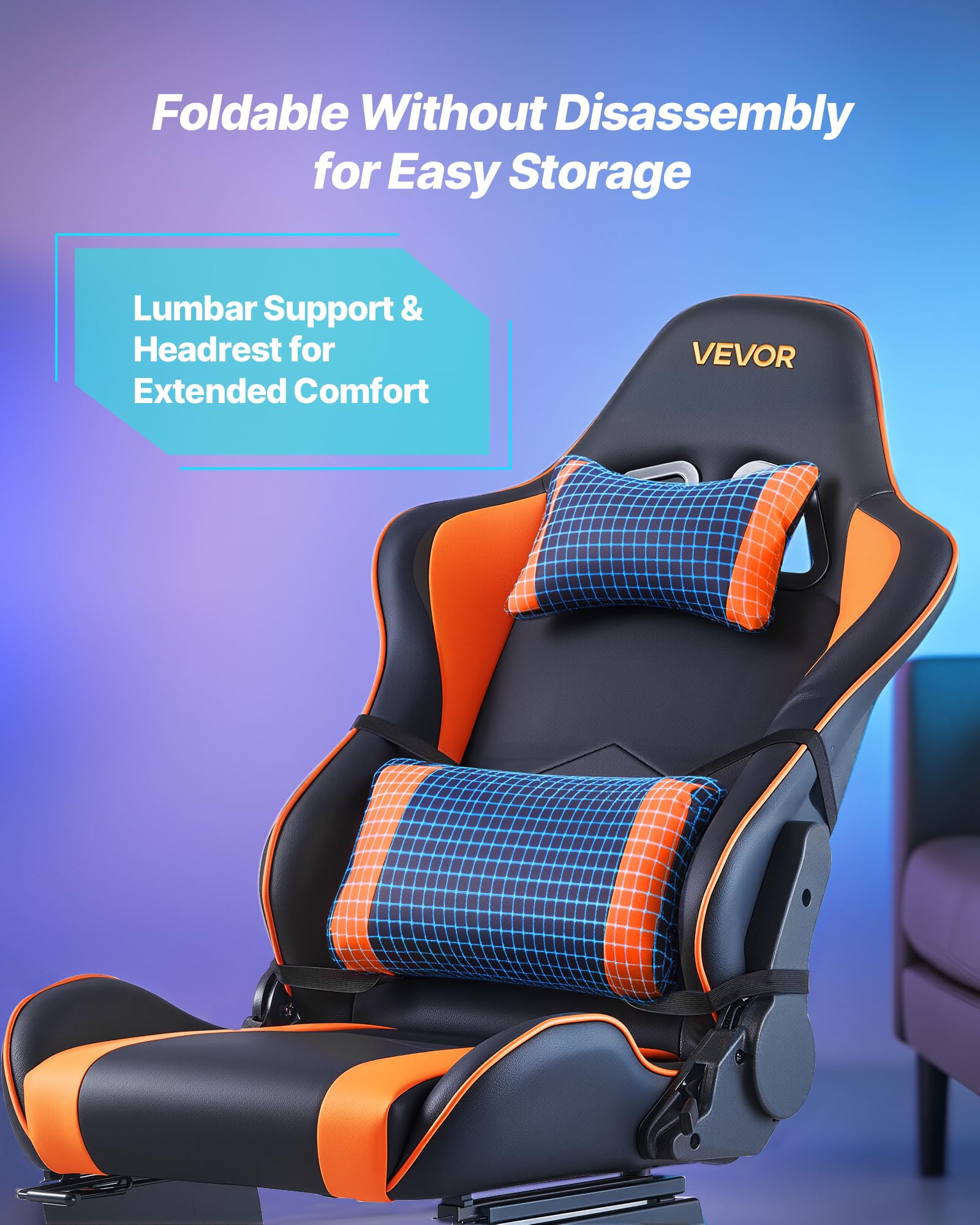 VEVOR Support de Volant de Course Cockpit de Simulateur de Conduite, Double Bras, Compatible Pédales Logitech G25, G27, G29, G920, G923, Thrustmaster T300RS, TX F458, T500RS, T3PA-PRO (F1/GT), CSR