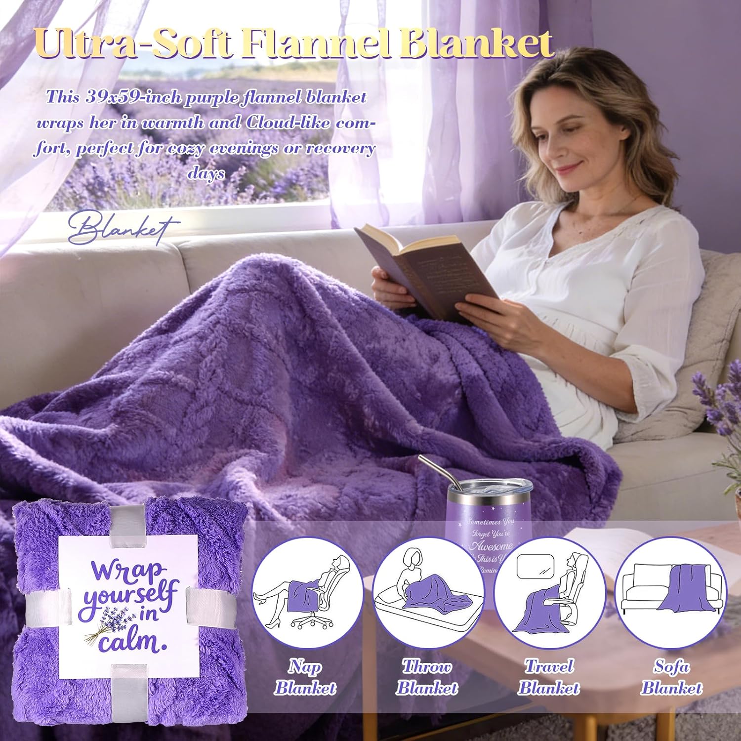 Mothers Day Gifts for Mom Wife Grandma,Lavender Self Care Gift Get Well Soon Gift Baskets for Women,Birthday Gifts for Women Spa Care Package Thinking of You Gift Set for Mom,Sister,Daughter,Friend
