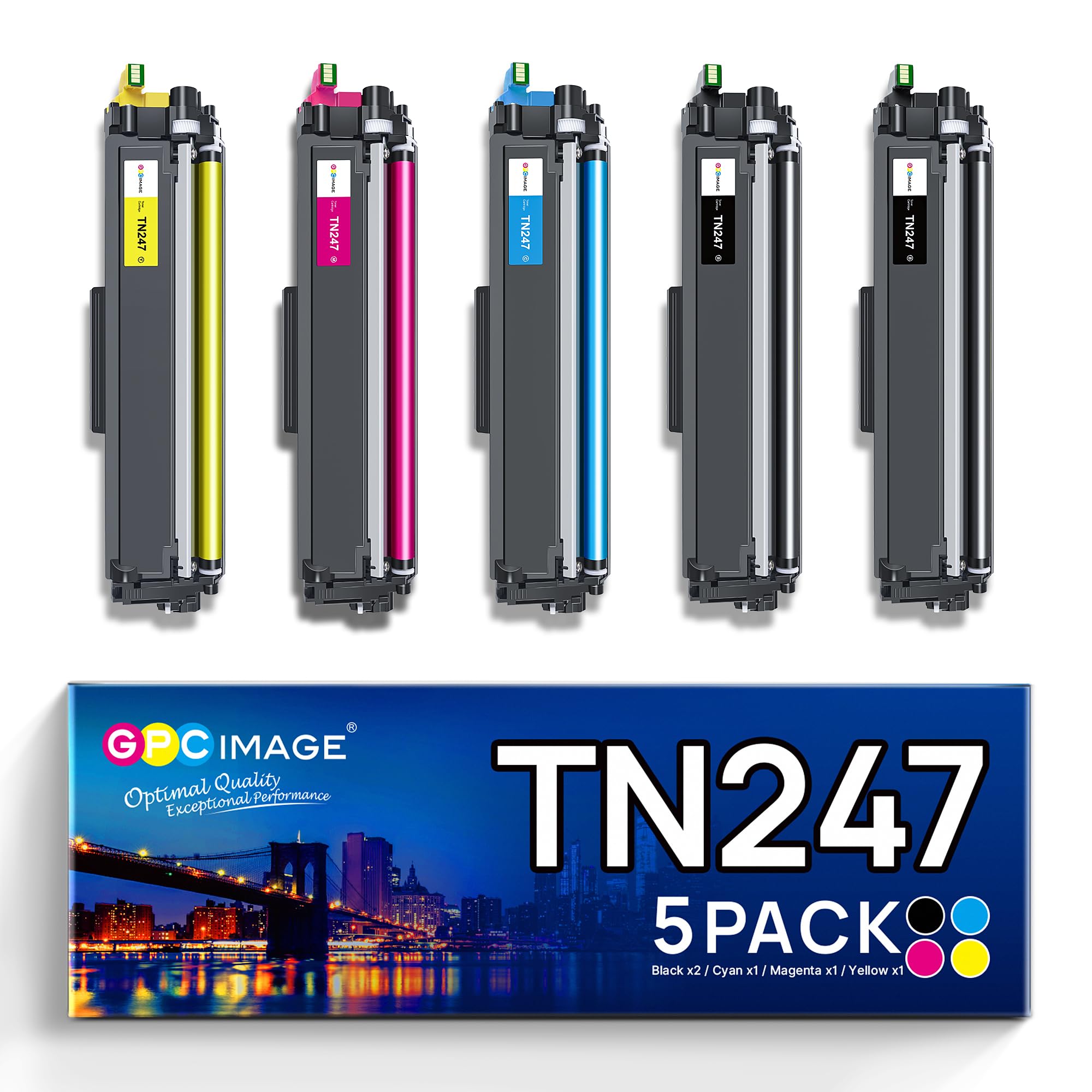 5er-Pack TN247 Kompatibel für Brother TN-243CMYK Toner Brother MFC L3750CDW MFC-L3750CDW Toner MFC-L3770CDW TN247 TN243 TN243CMYK DCP-L3550CDW HL-L3210CW HL-L3230CDW MFC-L3730CW