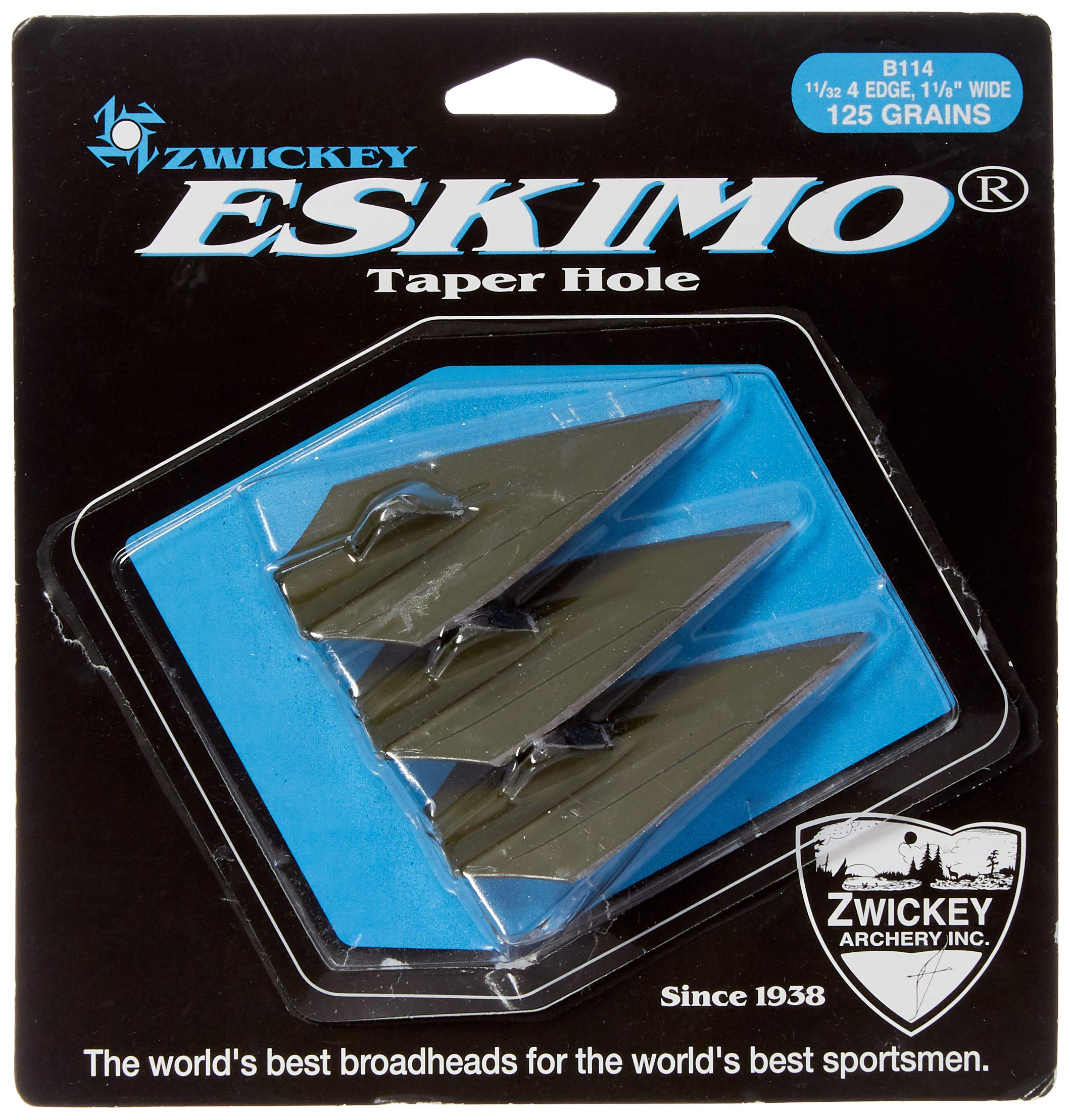 Giddy Up! ZWICKEY Eskimo Broadhead Glue On 4 Blade 125 Gr. 3pk. Green