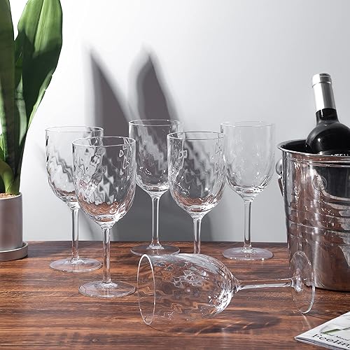 Miniatura 5 de KOXIN-KARLU Unbreakable Classic - Copas de vino de plástico multiusos de 14 onzas, juego de 8 vasos acrílicos transparentes