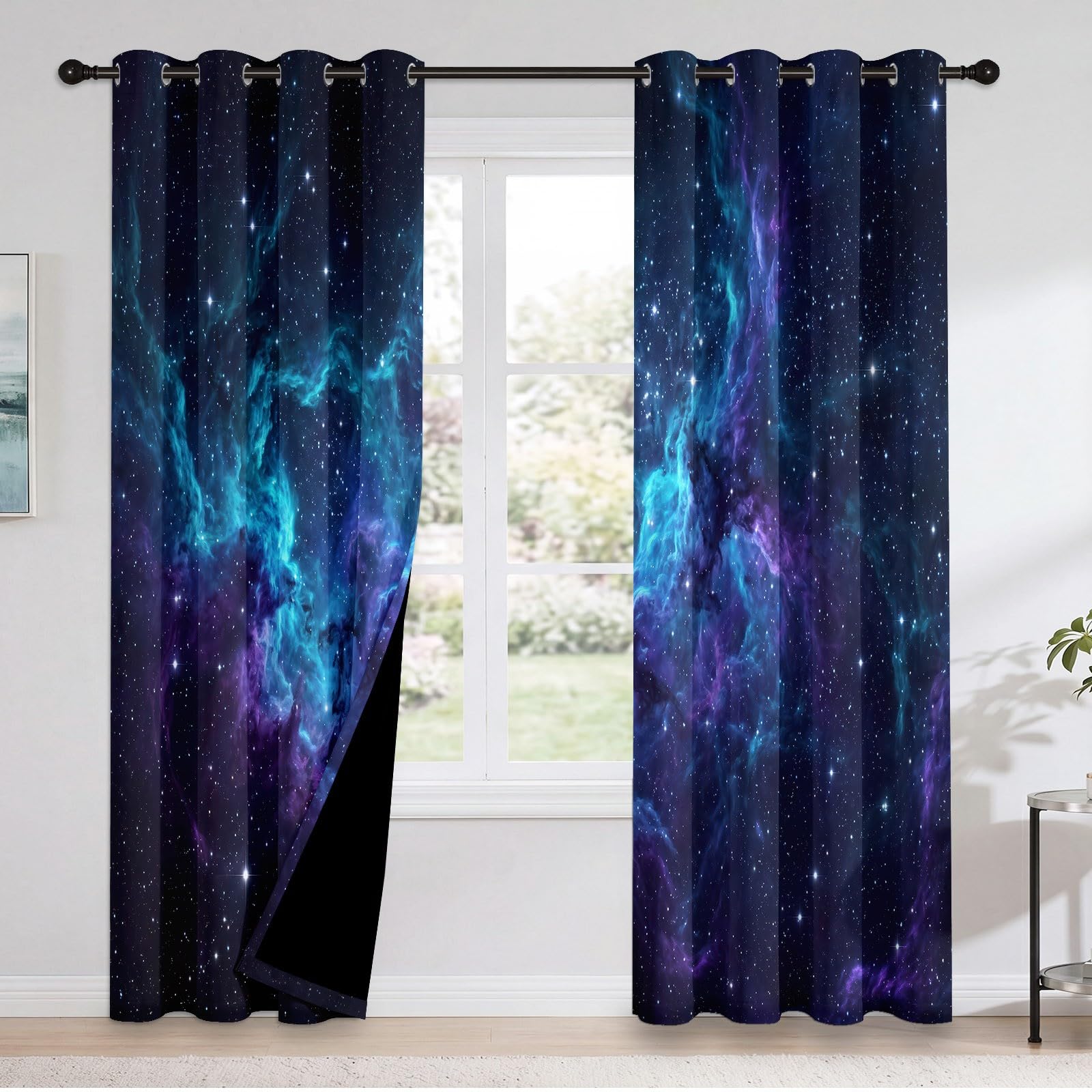 Gwiazdy Wszechświat Galaktyka Zasłony zaciemniające 117L X 183H cm