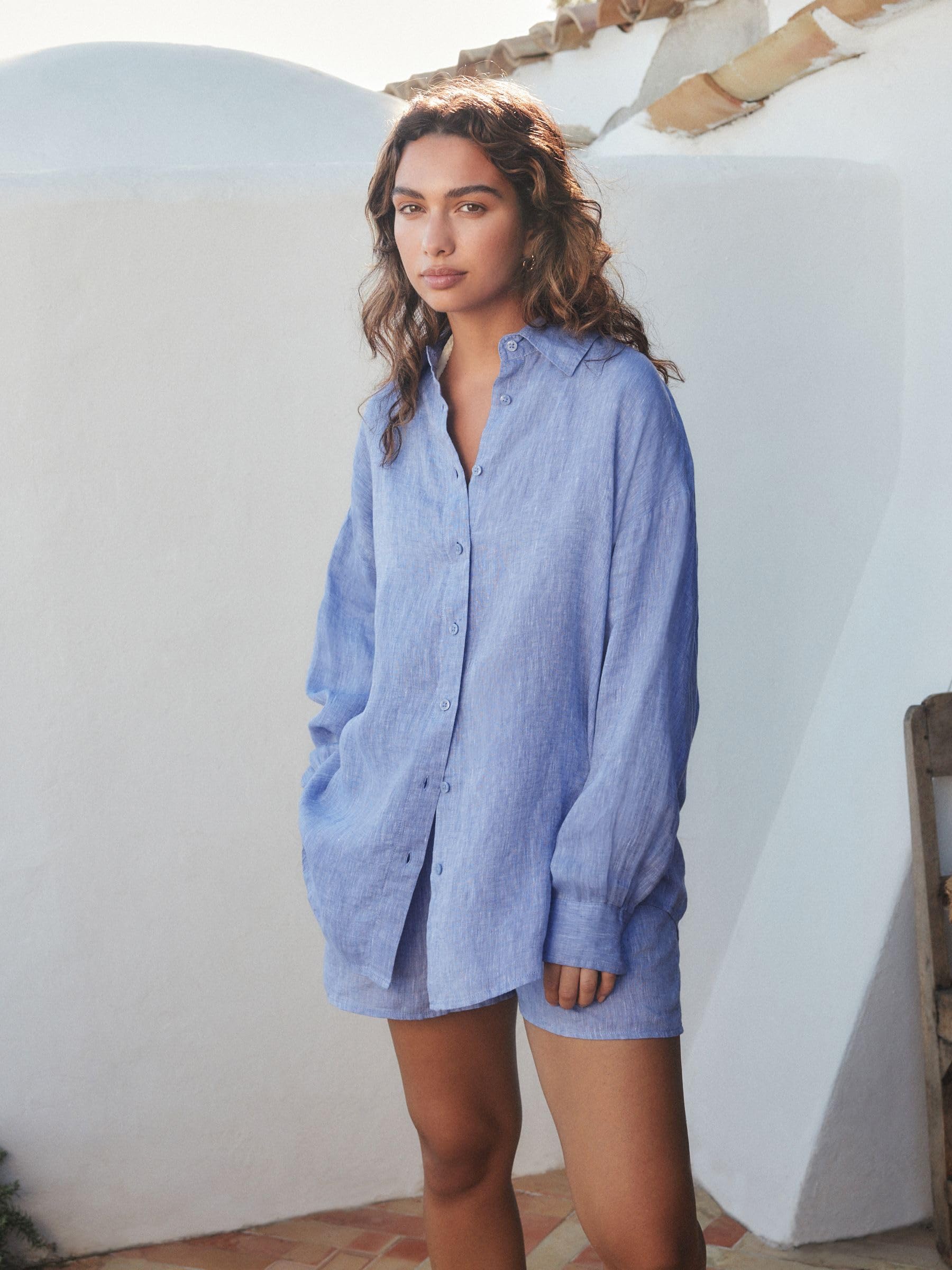 NEXT Femme Chemise 100% Lin N. Premium | Coupe standard