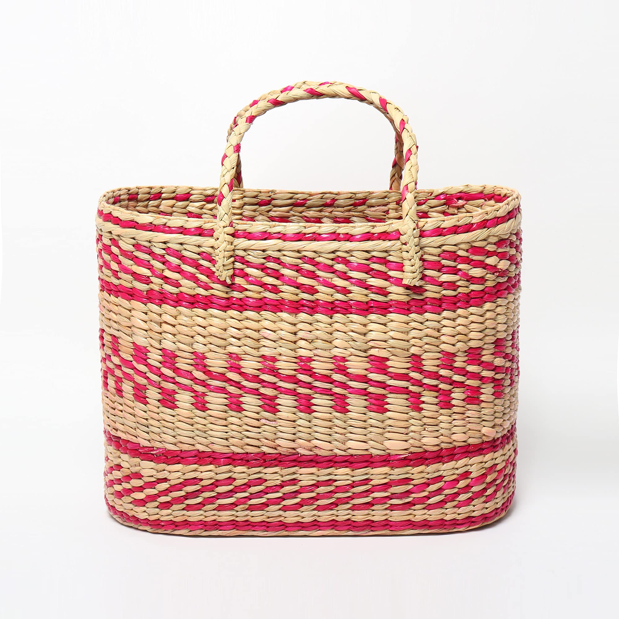 Habere India-All the Cultures Fabricating India Picnic Baskets | Lunch Basket | Cane or Jute Basket | Cane Basket for Gifting | Wicker Baskets (Pink) (B09BQS94LT) Amazon Price History, Amazon Price Tracker