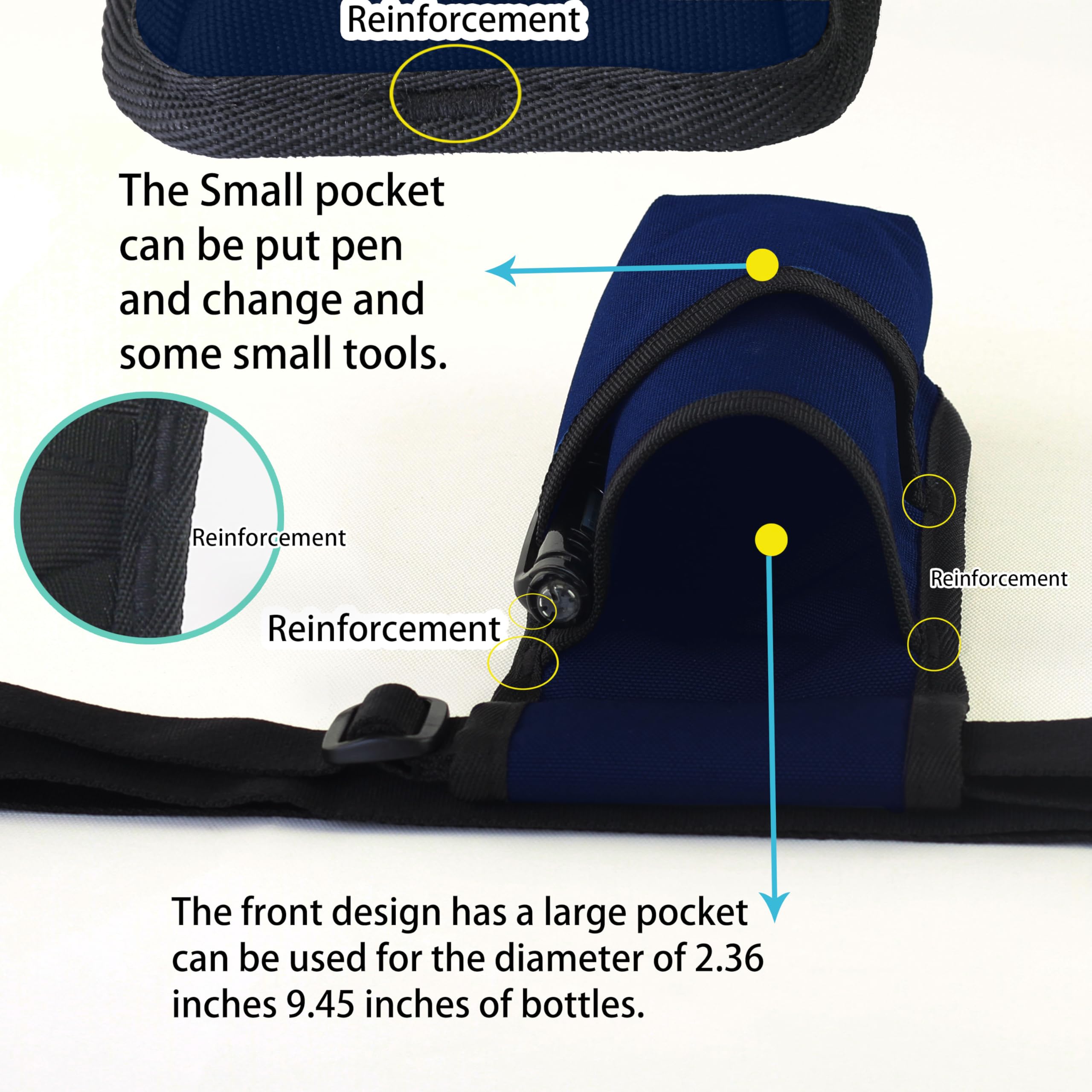 Massage Bottle Bag Massage Oil Holster Lotion Holster Massage Therapist Massage Oil Holster Massage Lotion (TH-XJ1kd-Dark blue)