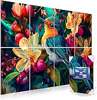 Vista 25 de Mollywell Paneles acústicos artísticos de 48 x 32 x 0.4 pulgadas, paraguas, gato y mar, absorción de sonido, decoración de pared autoadhesiva a