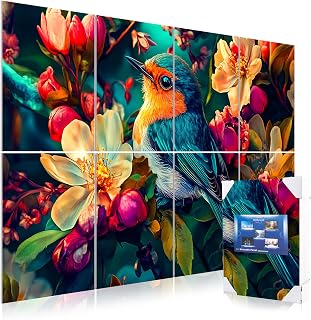 Mollywell Art Acoustic Panels, Sound Proofing, Wall Decoration, Suitable for Nature-Inspired Room Soundproofing & Vibrant Aesthetics (Robin), 48x32x0.4 Inch