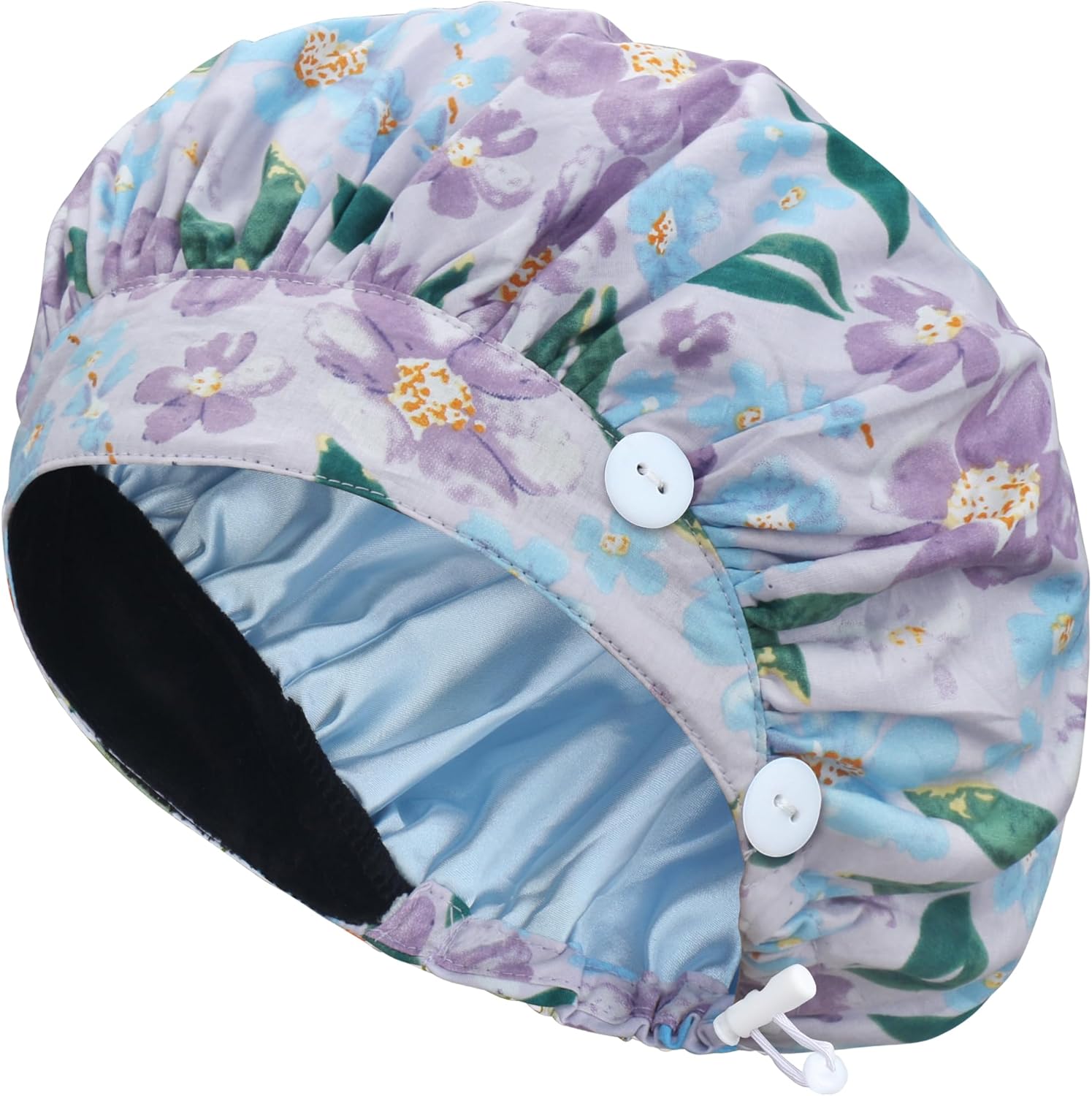 ABAMERICA Bouffant Caps with Button and Sweatband, Adjustable Scrub Caps for Women Men, One Size Multi Color - Image 3