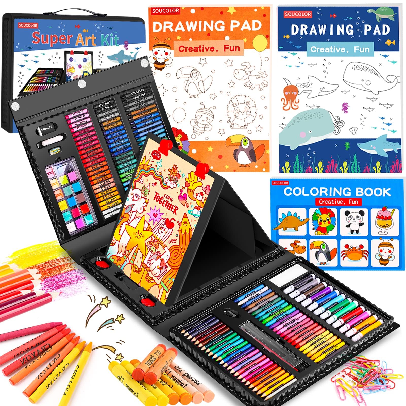 Soucolor 283-P Art Supplies for Kids Gift Artists Coloring &amp; Drawing Set