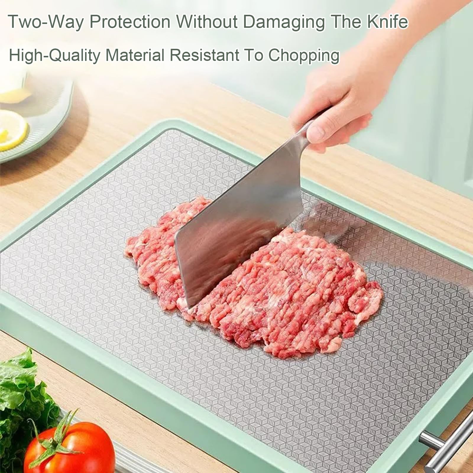 Tagliere in acciaio inox di alta qualità con base antiscivolo, resistente tagliere da cucina per la preparazione degli alimenti, facile da pulire, superficie antiscivolo, ideale per cuochi casalinghi