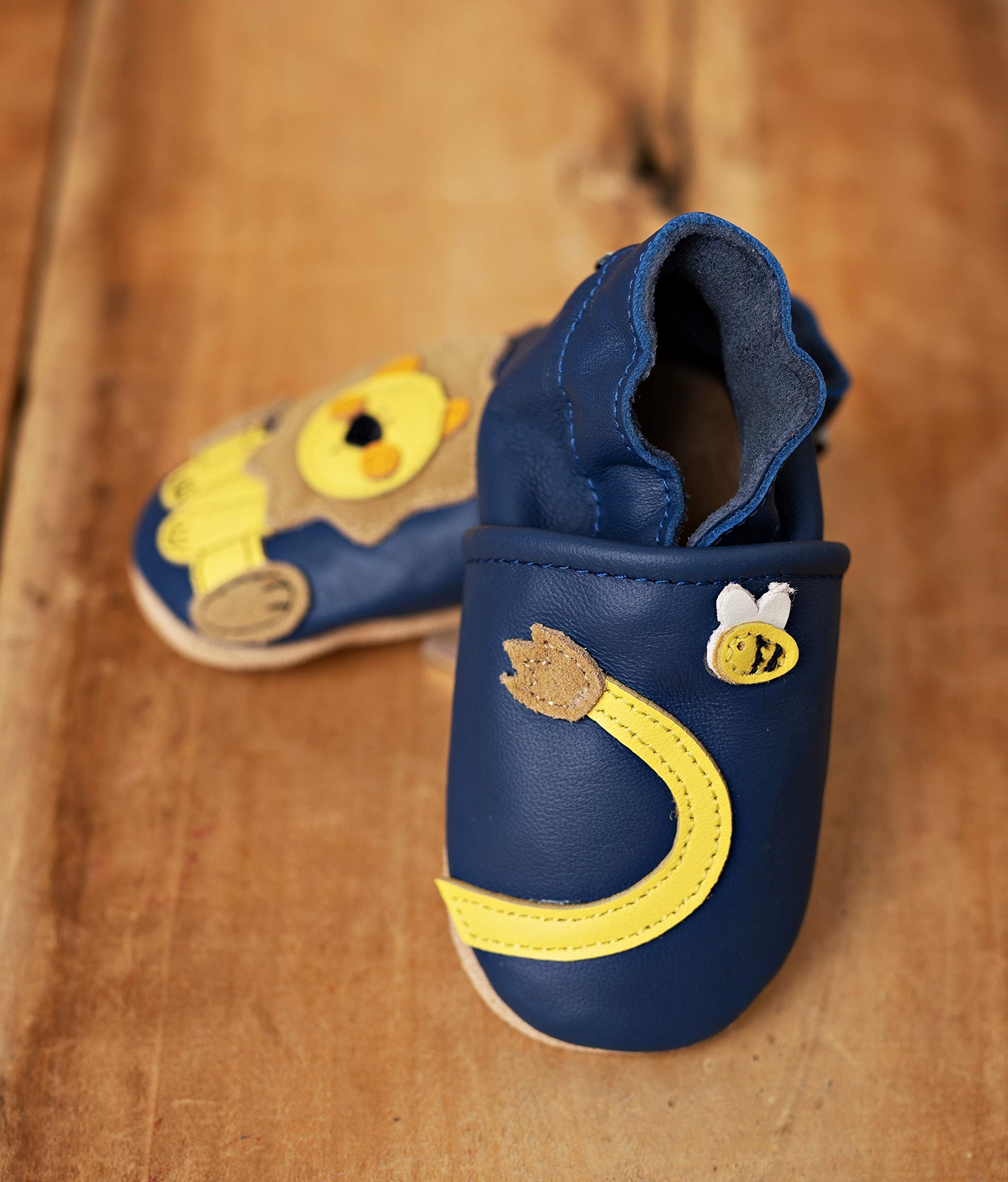 Krabbelschuhe - MARKENQUALITÄT VIELE Motive bis 4 Jahre Babyschuhe Leder Babyhausschuhe Lauflernschuhe Lederpuschen Hausschuhe - 4