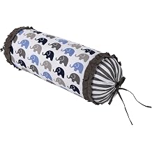 Bacati - Elephants Blue/Grey Neck Roll Decorative Pillow