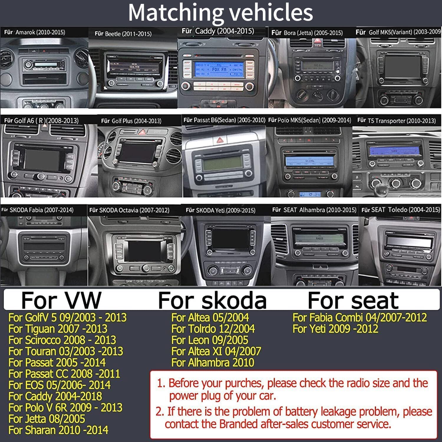 SCUMAXCON 6.5" Car Stereo RCD360 PROII RCD330 Carplay Android Auto Bluetooth USB SD RVC FM for VW Golf MK5 MK6 Passat Jetta CC EOS (Backup Camera Actived)