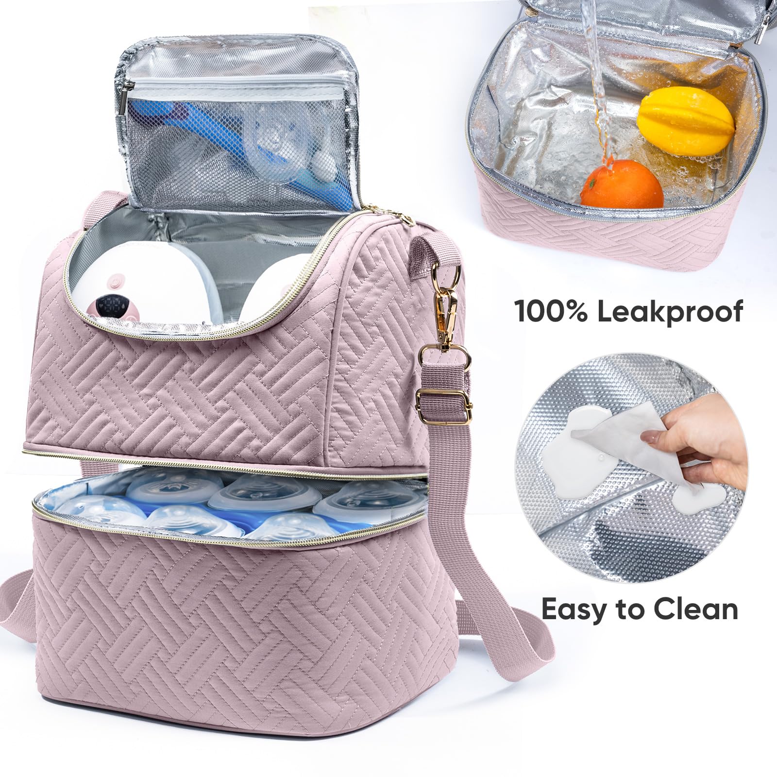 Bolsa de almacenamiento de leche materna con bolsa de hielo para 6 biberones Mam – Bolsa de extracción de leche materna con bolsa térmica para 6 biberones de hasta 9 onzas – Bolsa de extracción de