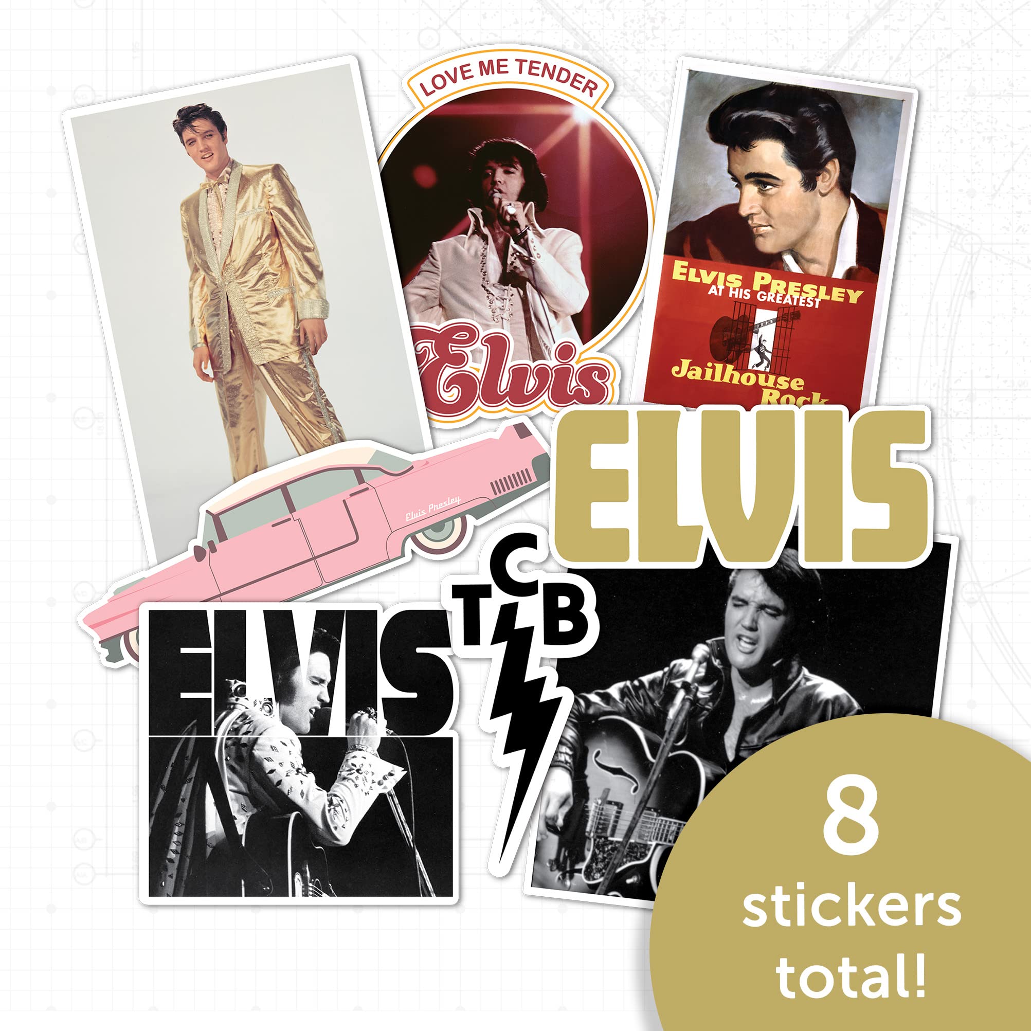 Desert Cactus Elvis Presley Stickers Vinyl Decal Laptop Water Bottle
