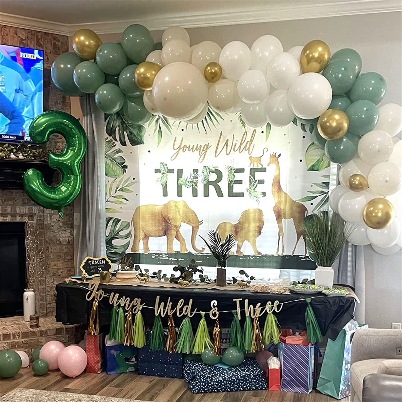 1. Geburtstag Luftballon Deko für Junge, 40 Zoll Grün Helium Zahl 1 Luftballon, Riesen Folienballon Zahlen 0-9 Ballon für Kinder Mädchen Geburtstag Babyparty Party Deko Jungle Dino Party Dekoration