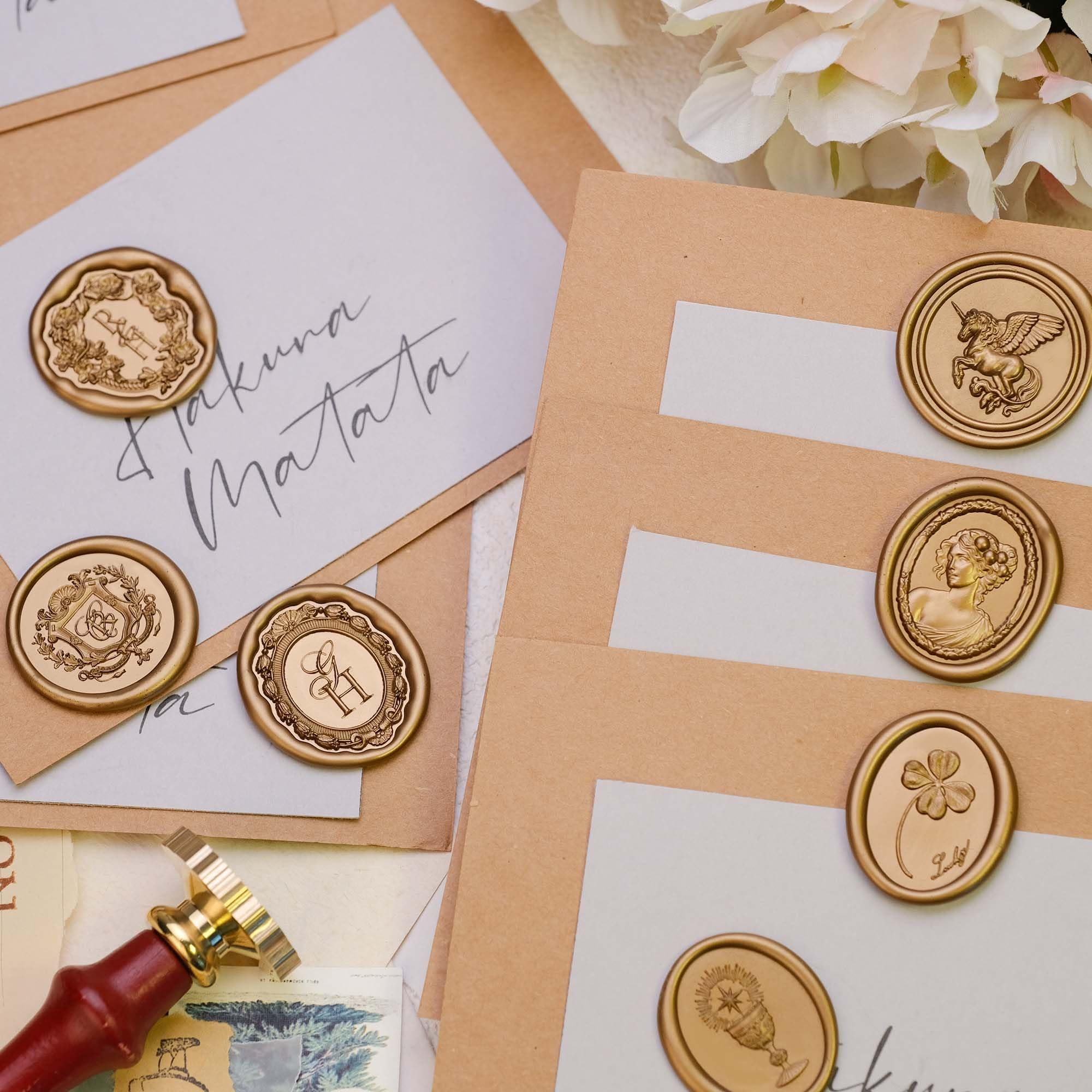 Personalisierter Siegelstempel, 3D Relief Logo Messing nach Vorlage | 3D Relief Messing Siegelstempel nach Vorlage mit Logo, Wappen oder Motiv für Hochzeit, Einladungen und Verpackung