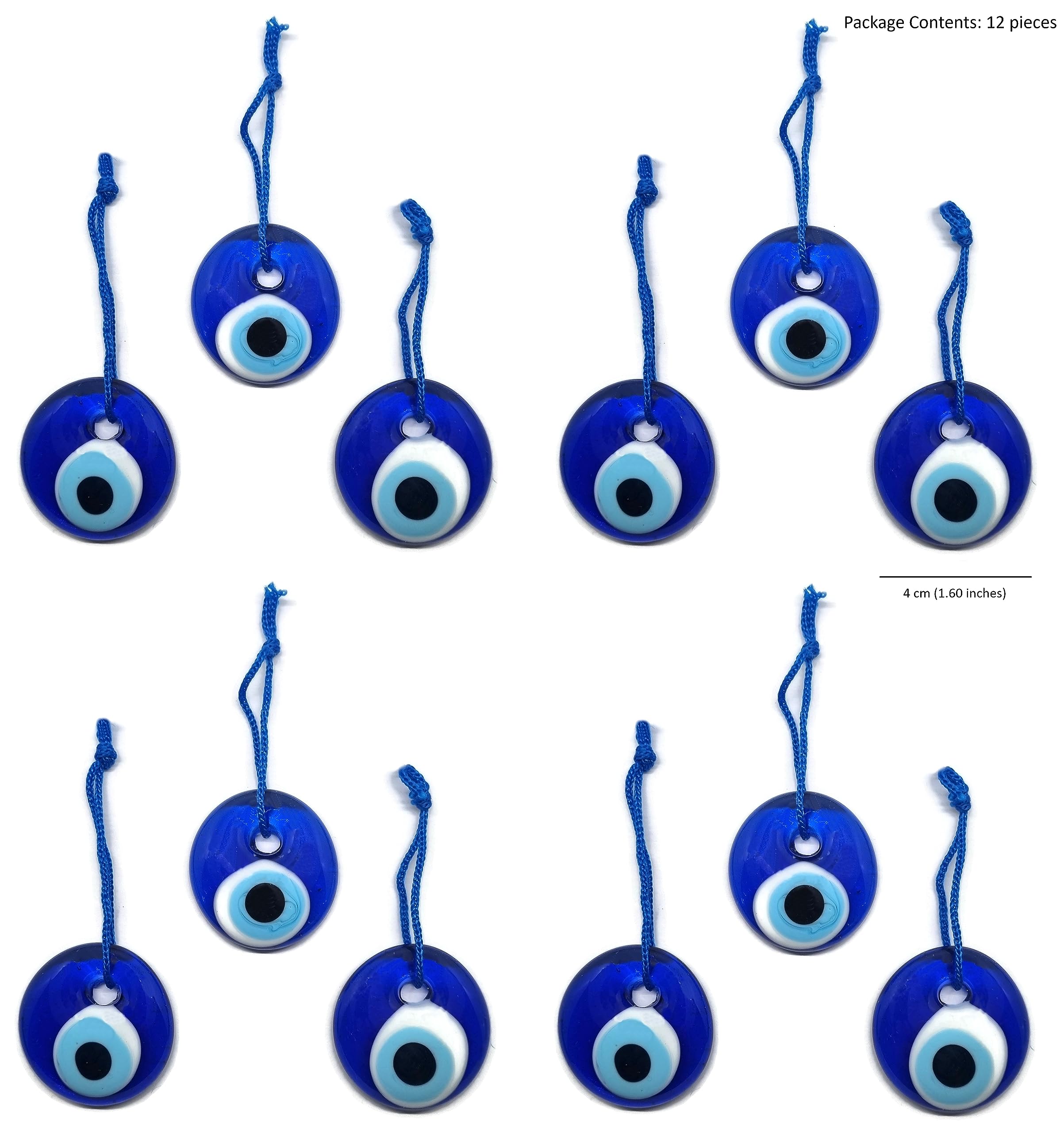 Amuleto Occhio Turco Blu - Ciondolo Vetro 5cm Portafortuna Per Auto E Casa - Foto 9