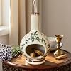 Handmade Ceramic Incense Holder,Stick & Backflow - Sage Holder for Burning ,Meditation Accessories,Easily Grab All Incense Ash (Green and Beige)