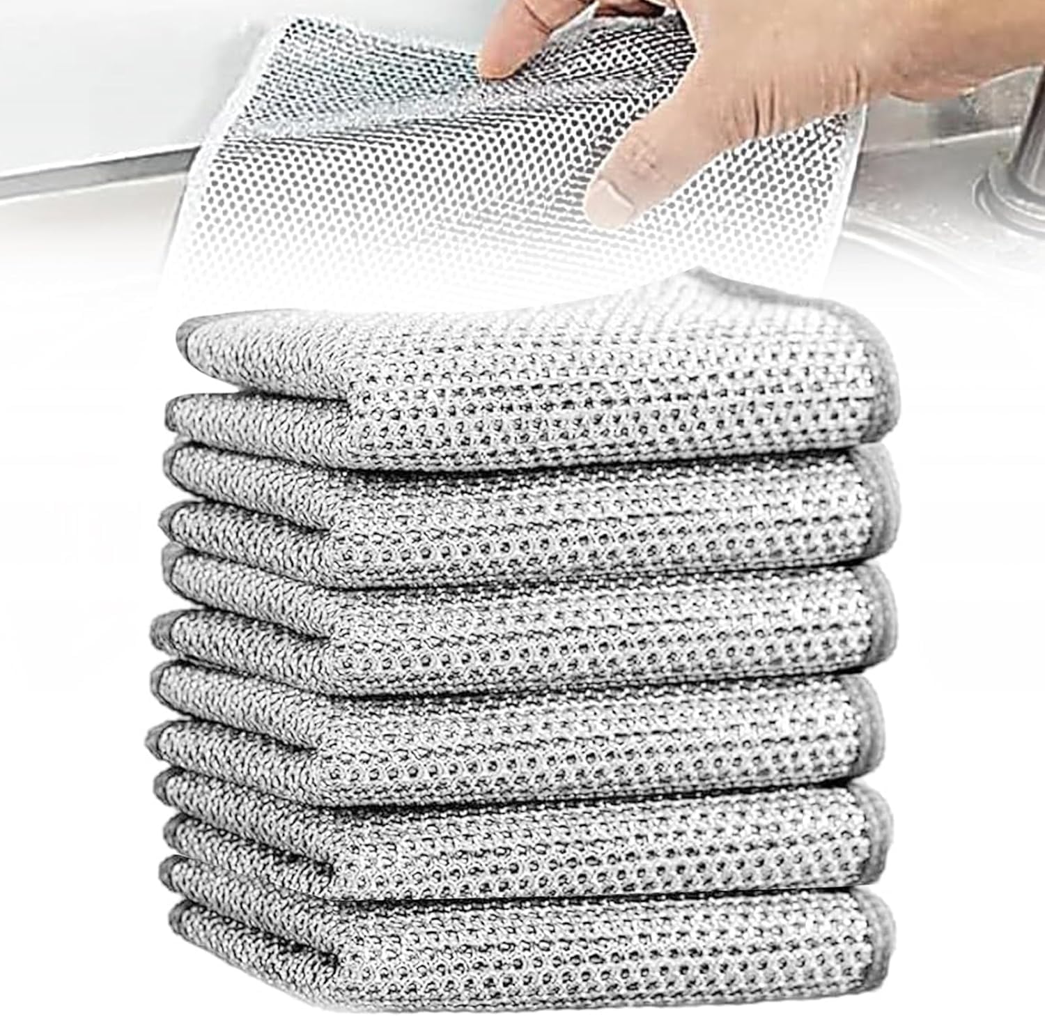 AARU BHAKTI ENTERPRISE ABE 5 Pack Non-Scratch Dishcloth, Multipurpose Dishwashing Rags for Wet and Dry, Easy Rinsing, Reusable, Cleaning Cloth for Kitchen, Sinks (Pack of 5)