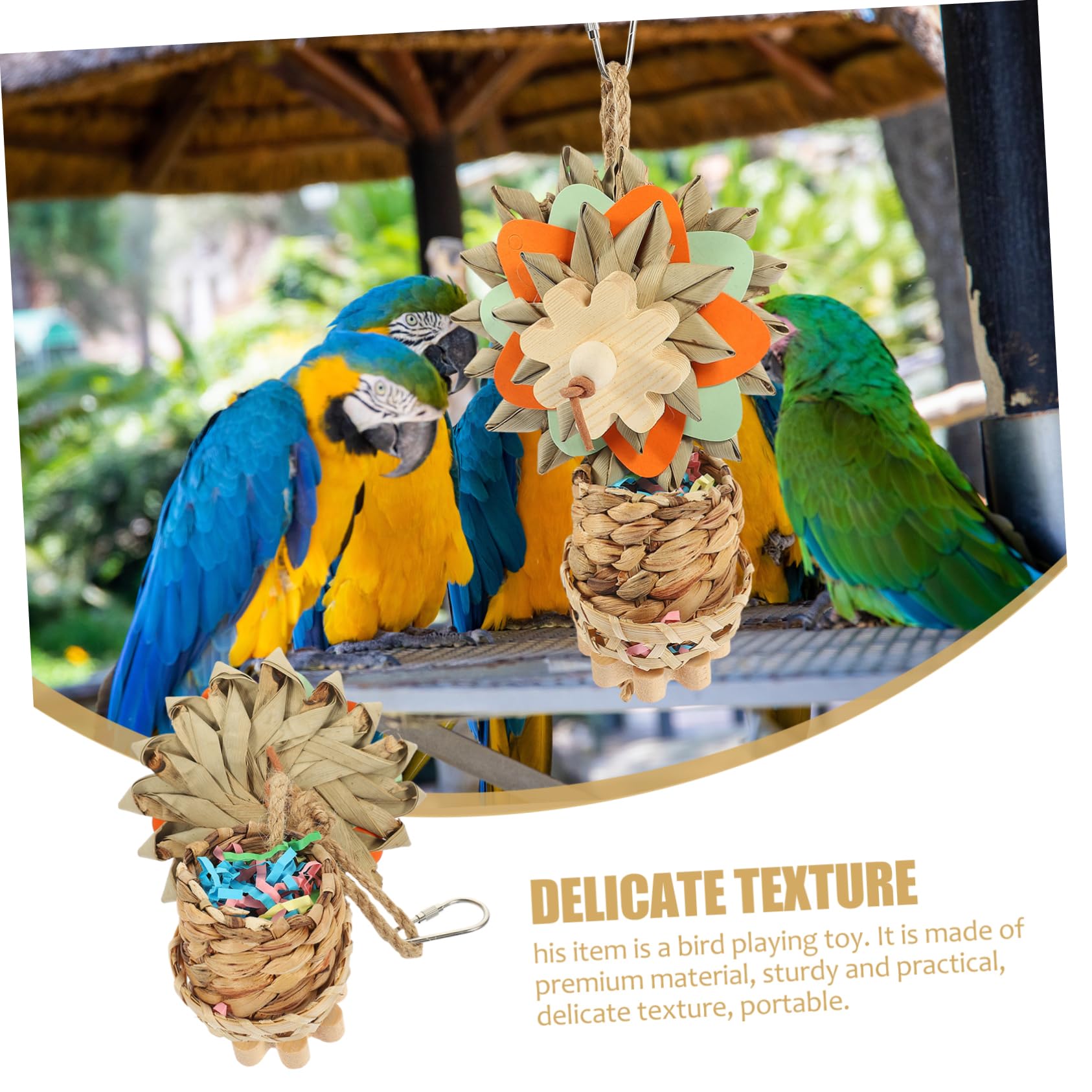 BESPORTBLE 4pièces Jouet à Mâcher pour Oiseaux Accessoire pour Perroquets Jouet De Palmier pour Cage à Oiseaux