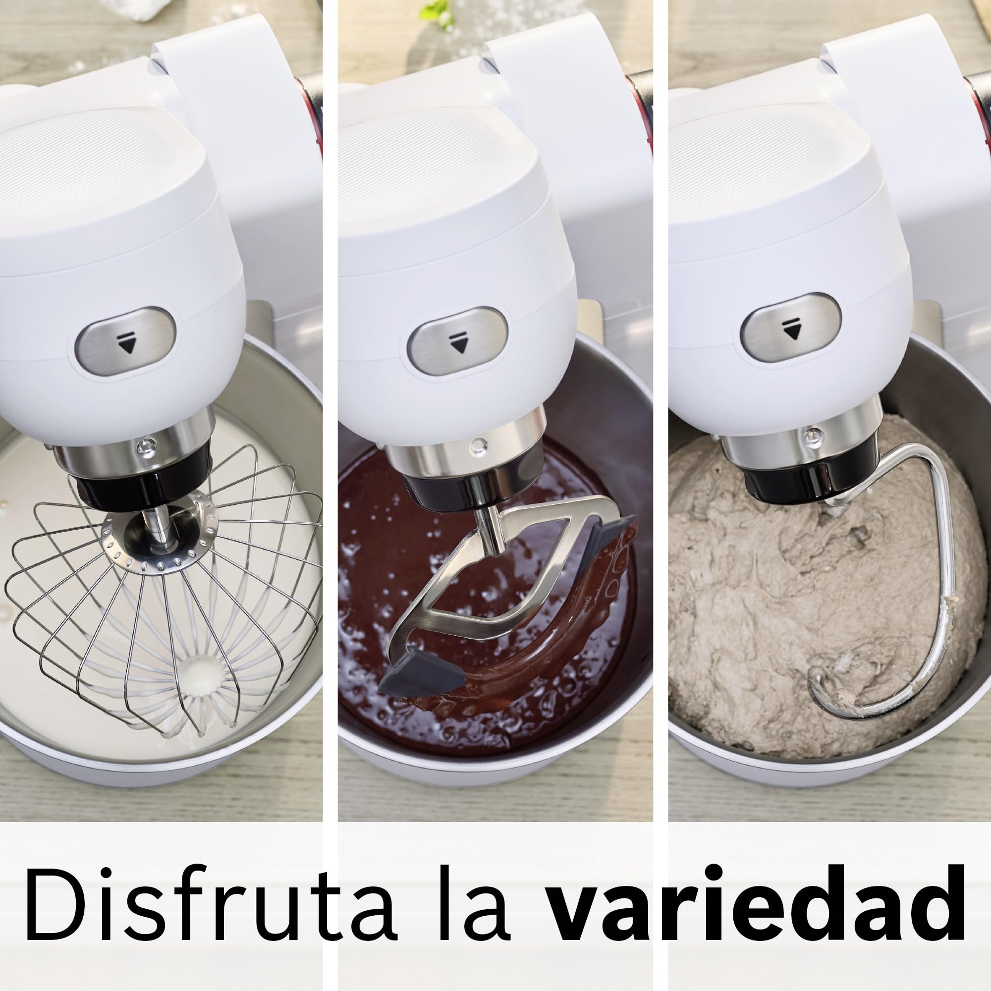Bosch - Robot de Cocina, Serie 6, 1600W, Amasado Planetario 3D, Set de Pastelería, Triturador, Batidora de vaso ThermoSafe, Blanco, MUMS6EW22