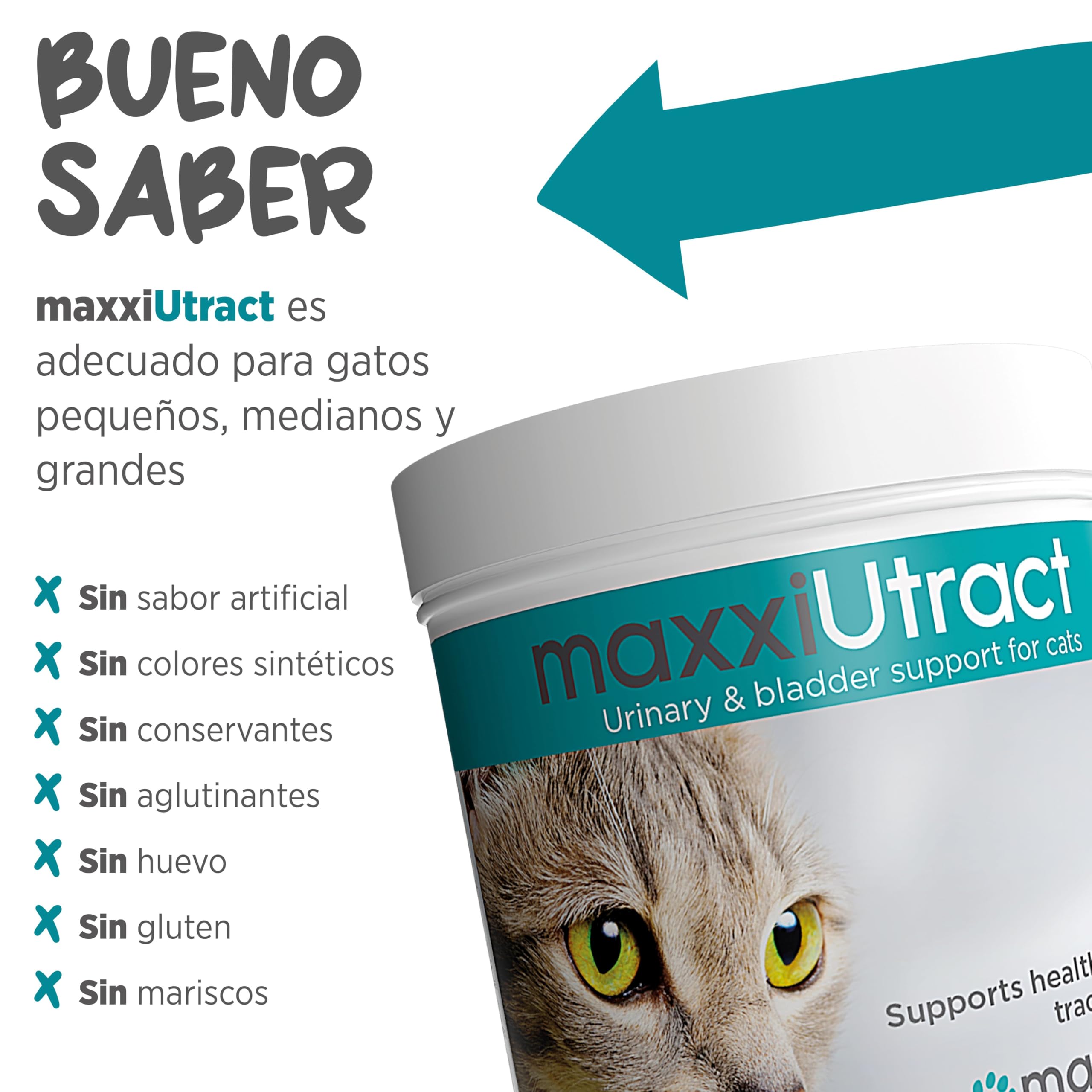 maxxipaws maxxiUtract Apoyo Urinario y de la Vejiga para Gatos - Suplemento en Polvo, 90g