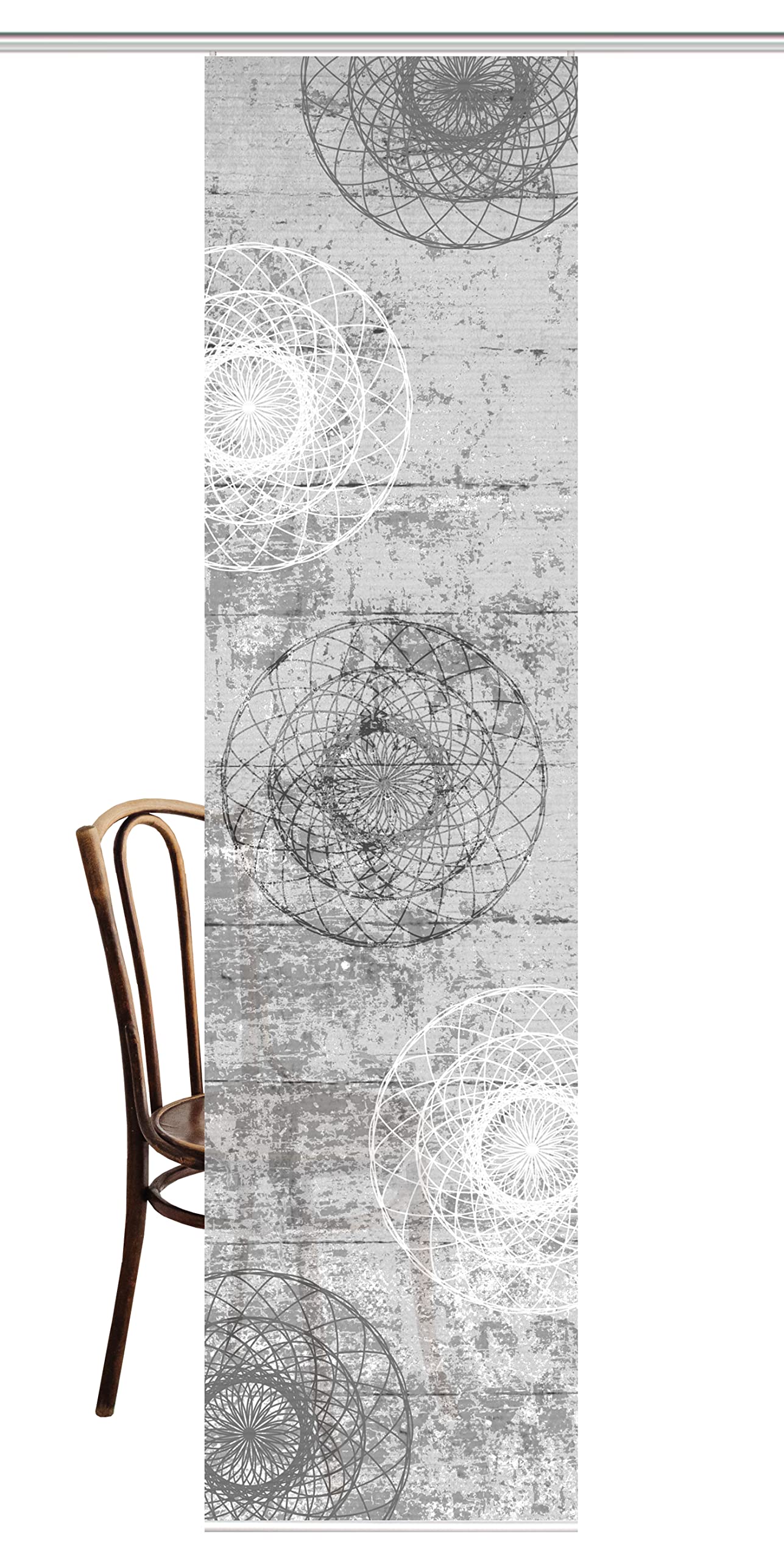 84058 | MANDOSA Schiebegardine aus recyceltem Polyester, Farbe:grau, Größe:245 x 60 cm, Anzahl:1x