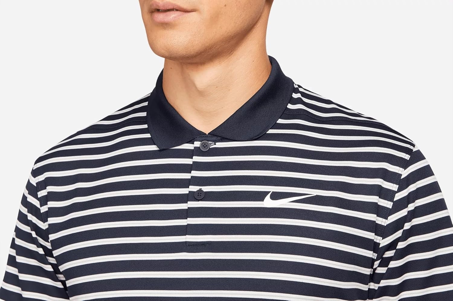 Nike Men's Dri-FIT Victory Striped Golf Polo, Obsidian, L Regular US