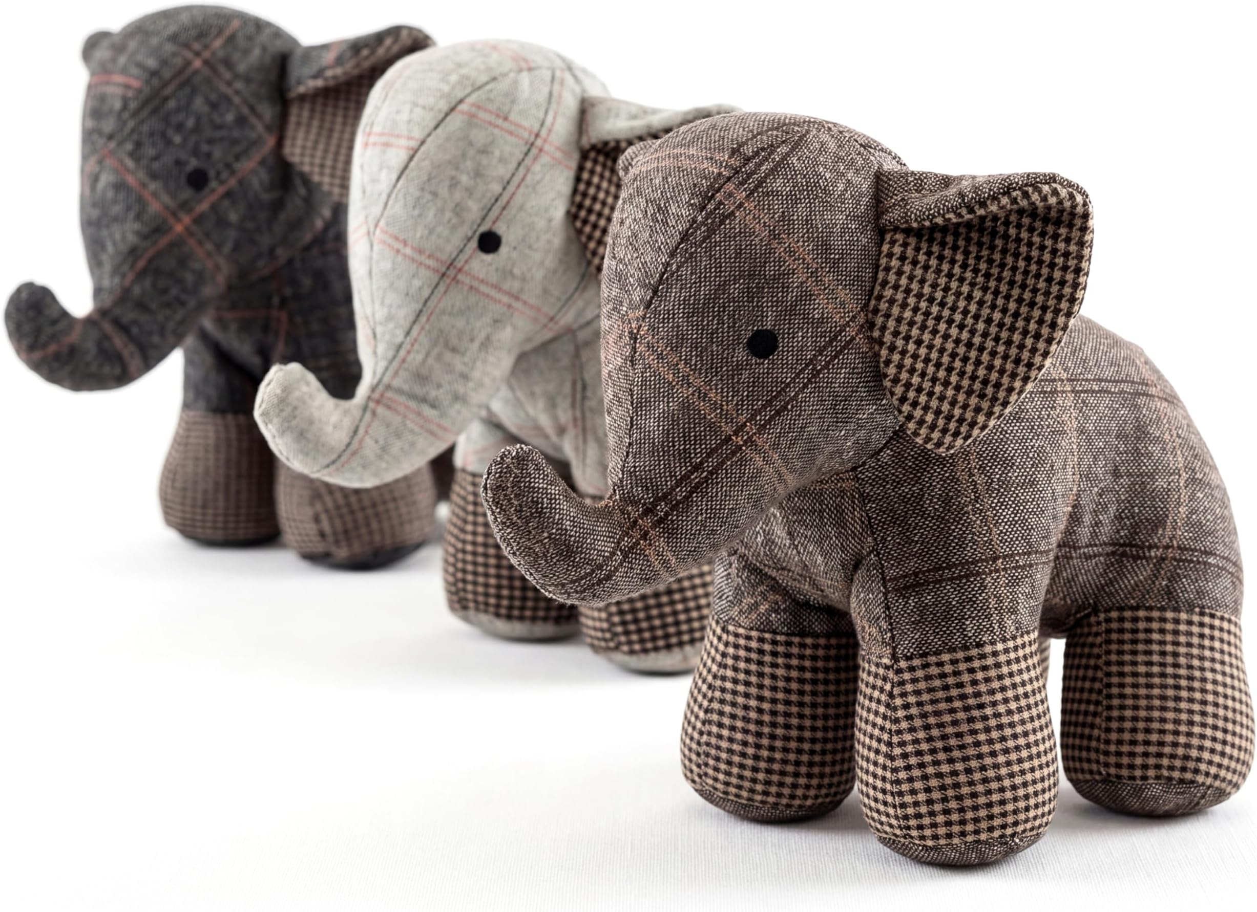 The Magic Toy Shop Weighted Door Stop Animal - Novelty Fabric Elephant Floor Stopper with Sand Filling - Decorative Door Holder for Wood, Carpet, Home Bedroom & Living Room, Assorted Colours