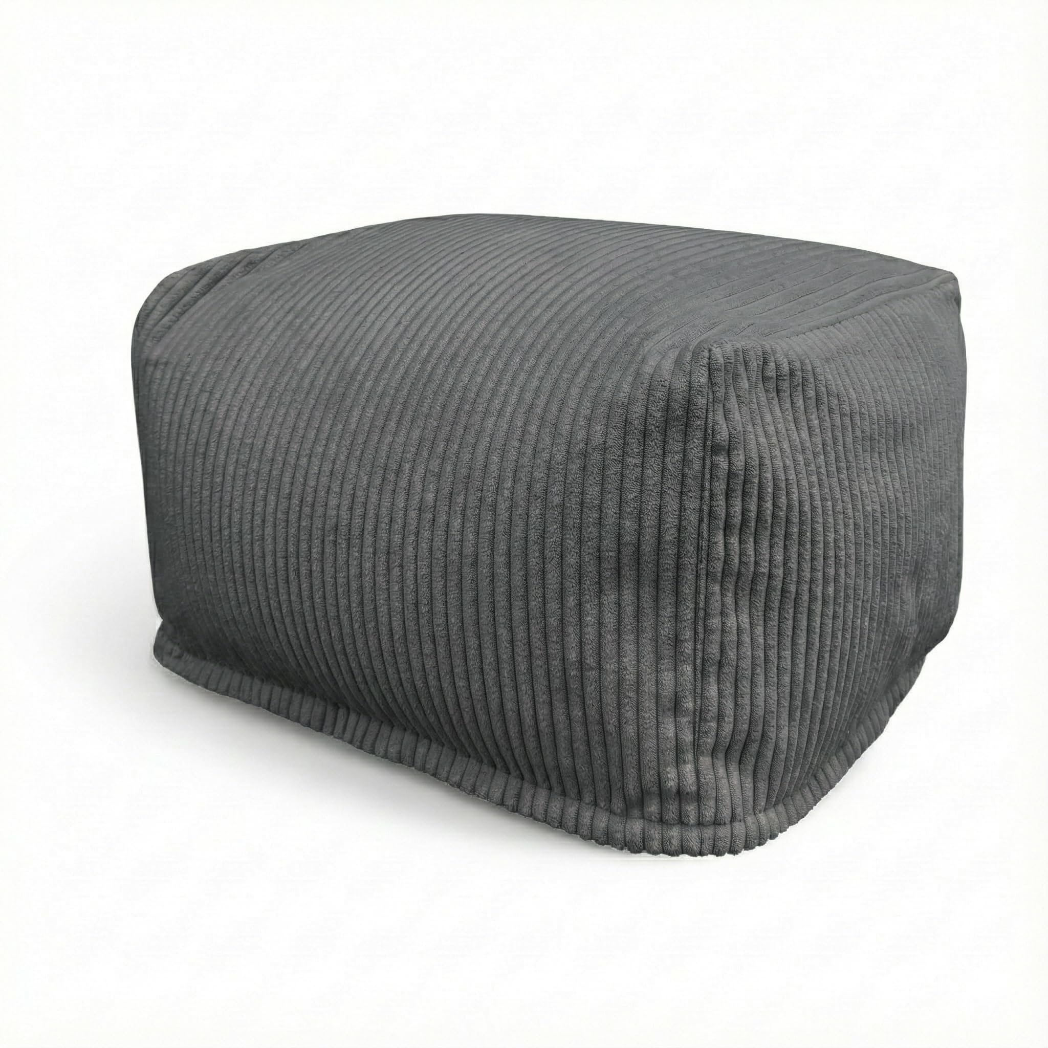 Aiire Sillón Puff con Relleno Incluido - Puf Salon, Dormitorio y Habitación Juvenil Moderno - Funda en Pana Premium Desenfundable y Lavable - Puff Reposapiés Rectangular [50x40x30]