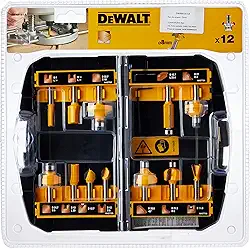 DEWALT Kit Fresas para Tupia com 12 Peças DW90016LA