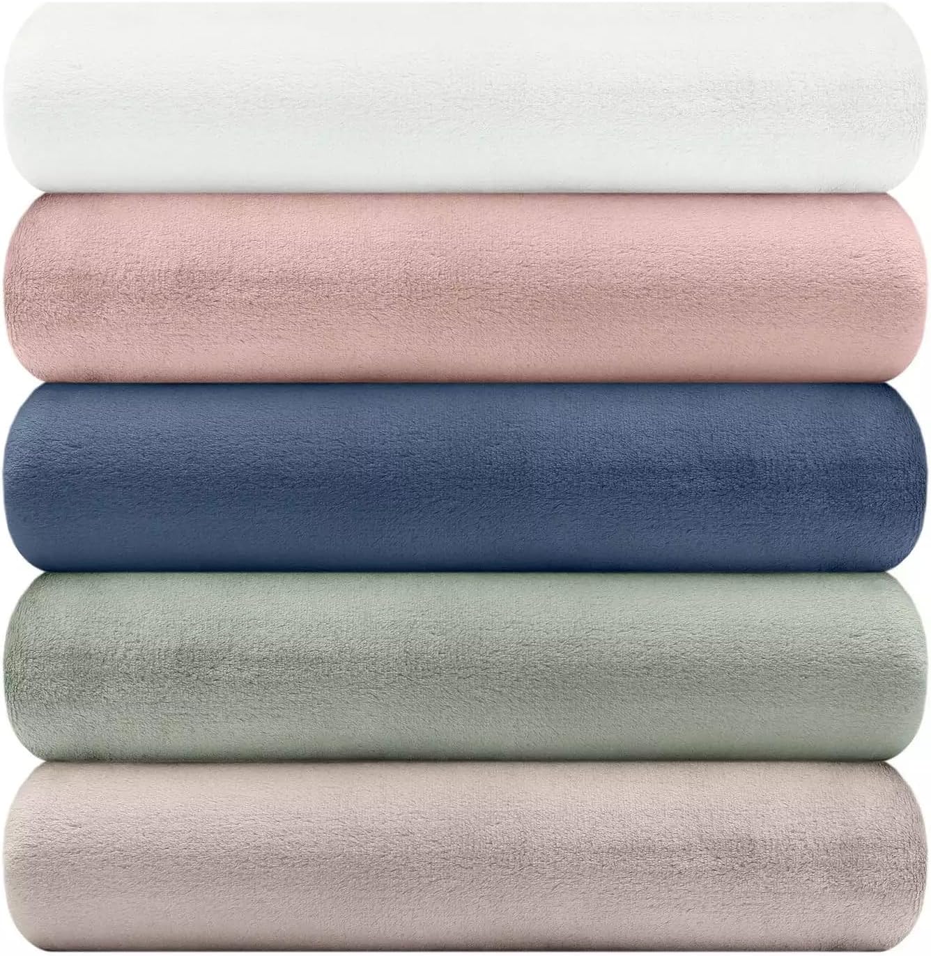Nicole Miller Oversized Plush Fleece Throw Blanket – Ultra Soft, Lightweight & Cozy – 60" x 70" Warm Flannel Blanket for Couch, Bed & Travel – Machine Washable (Off White-Ivory)