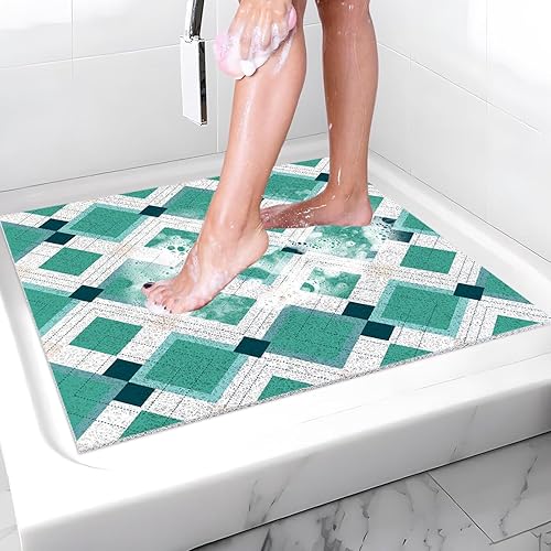 Miniatura 9 de Tapetes antideslizantes de secado rápido para bañera, tapete de baño suave de PVC para tina, ducha y áreas húmedas (24 x 16) Rojo y