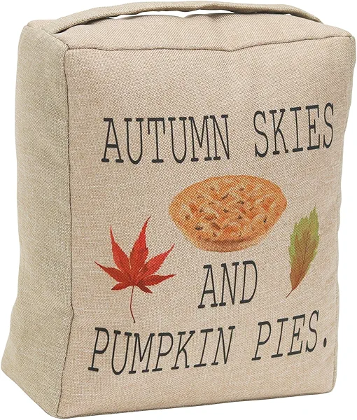 Autumn Skies and Pumpkin Pies Fabric Stoppers, Fall Decorative Door Stopper, Farmhouse Fall Decorations