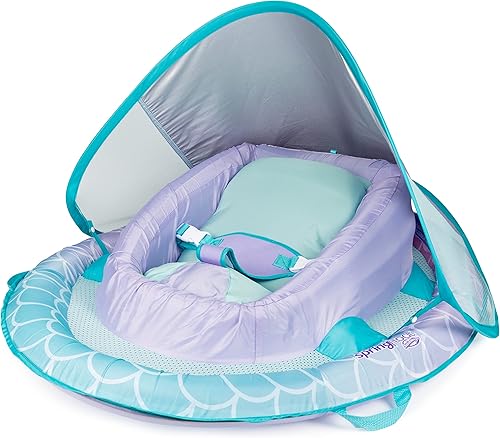 Miniatura 2 de SwimWays Flotador de primavera para bebé infantil con toldo ajustable para el sol, sirena púrpura claro 6067866
