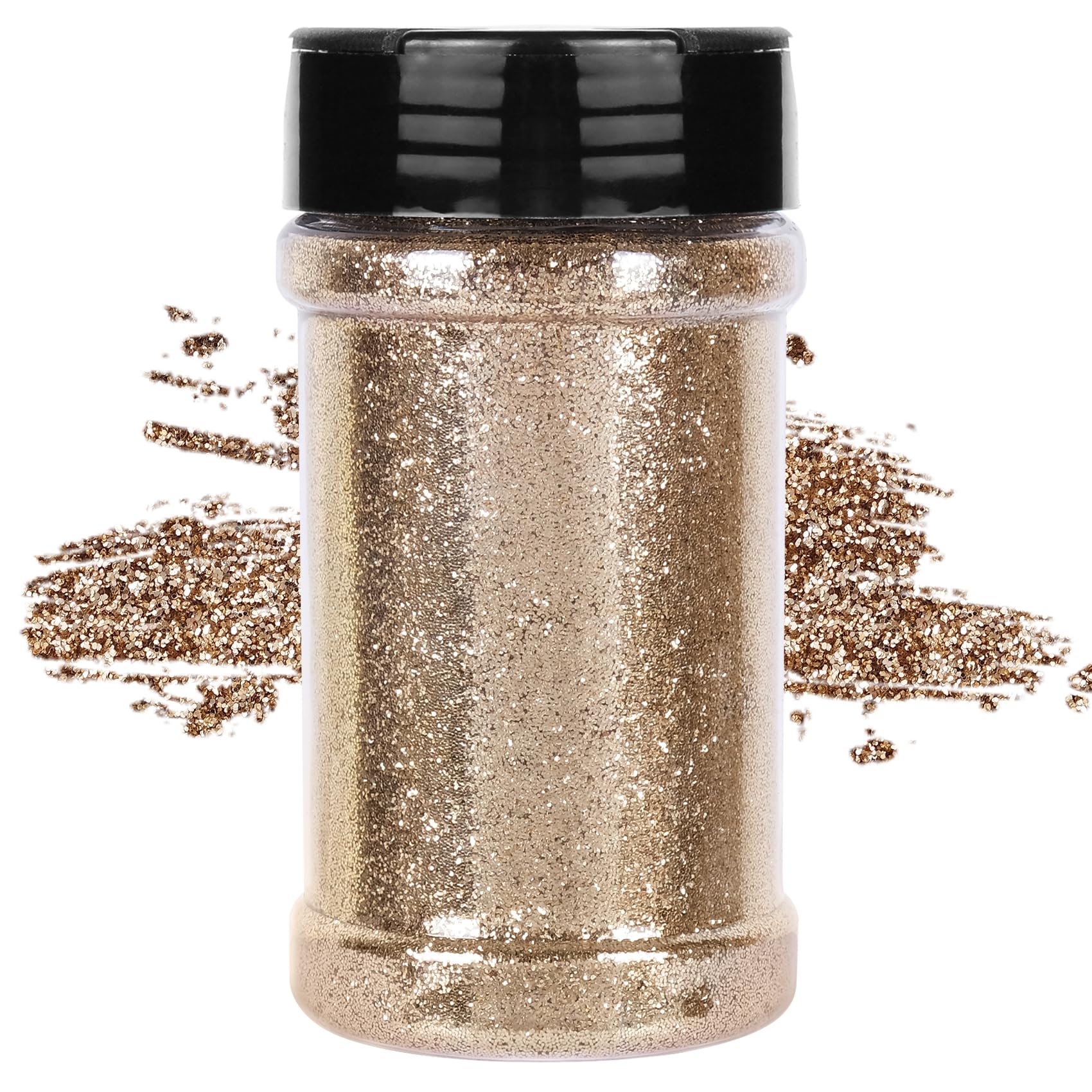 TORC Champagne Fine Glitter 4 oz Glitter Powder for Tumblers Resin Crafts Slime Cosmetic Nail Painting Festival Decoration
