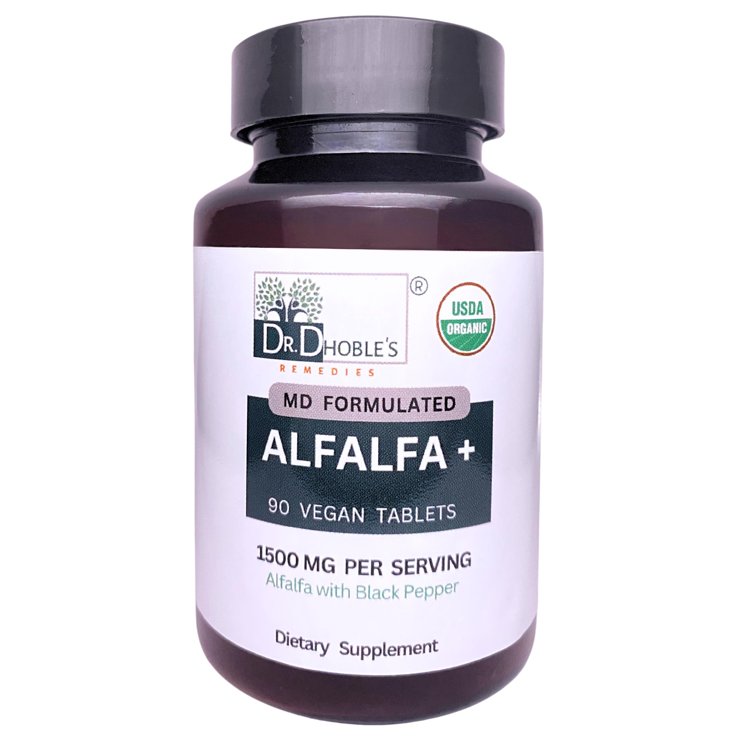Alfalfa+, MD Formulated Advanced Alfalfa Delivery Formula, Enhanced Bioavailability with Black Pepper, Superfood, Natural Chlorophyll Supplement, USDA Organic, 90 Vegan Tablets